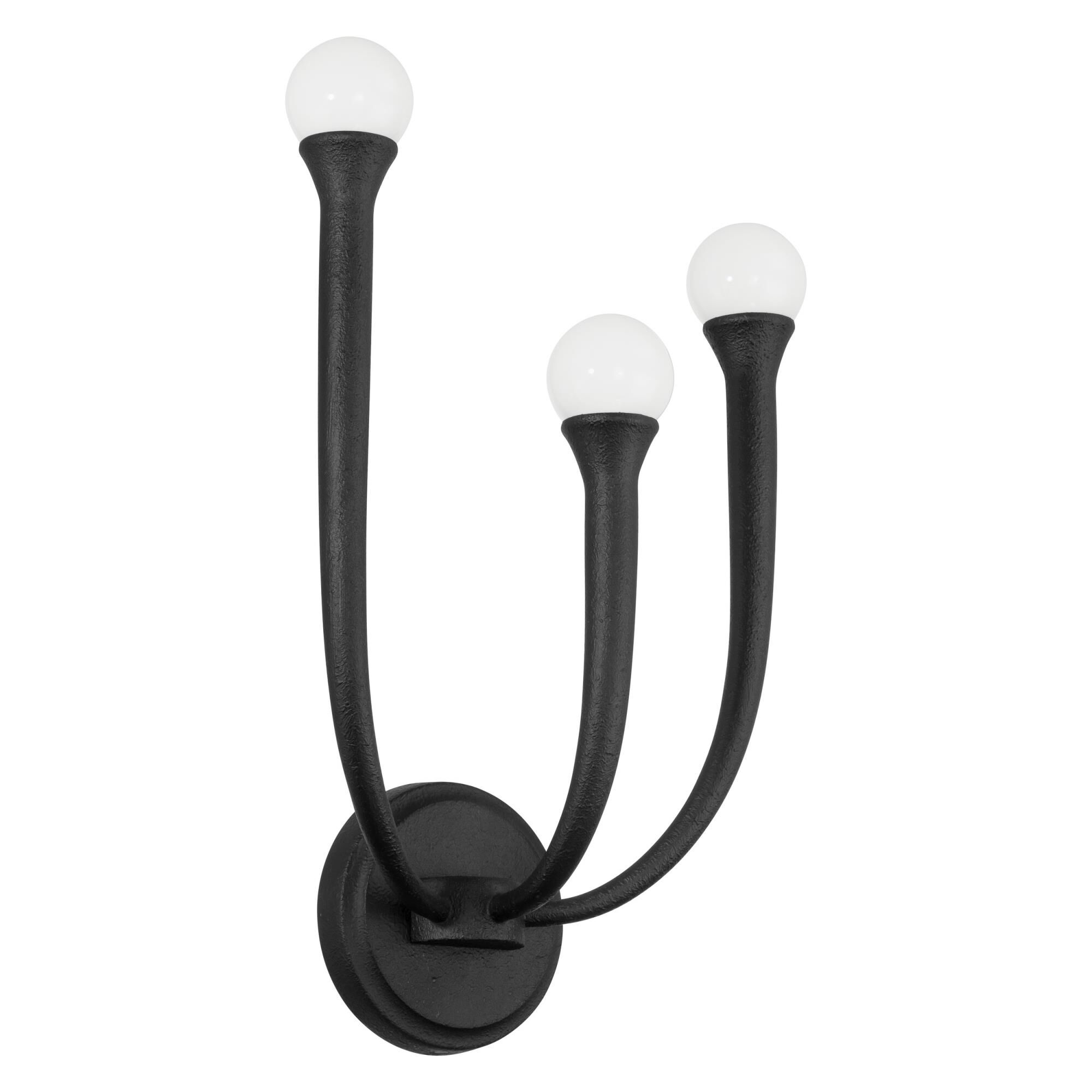 Shown in Plaster Black finish and Opal glass