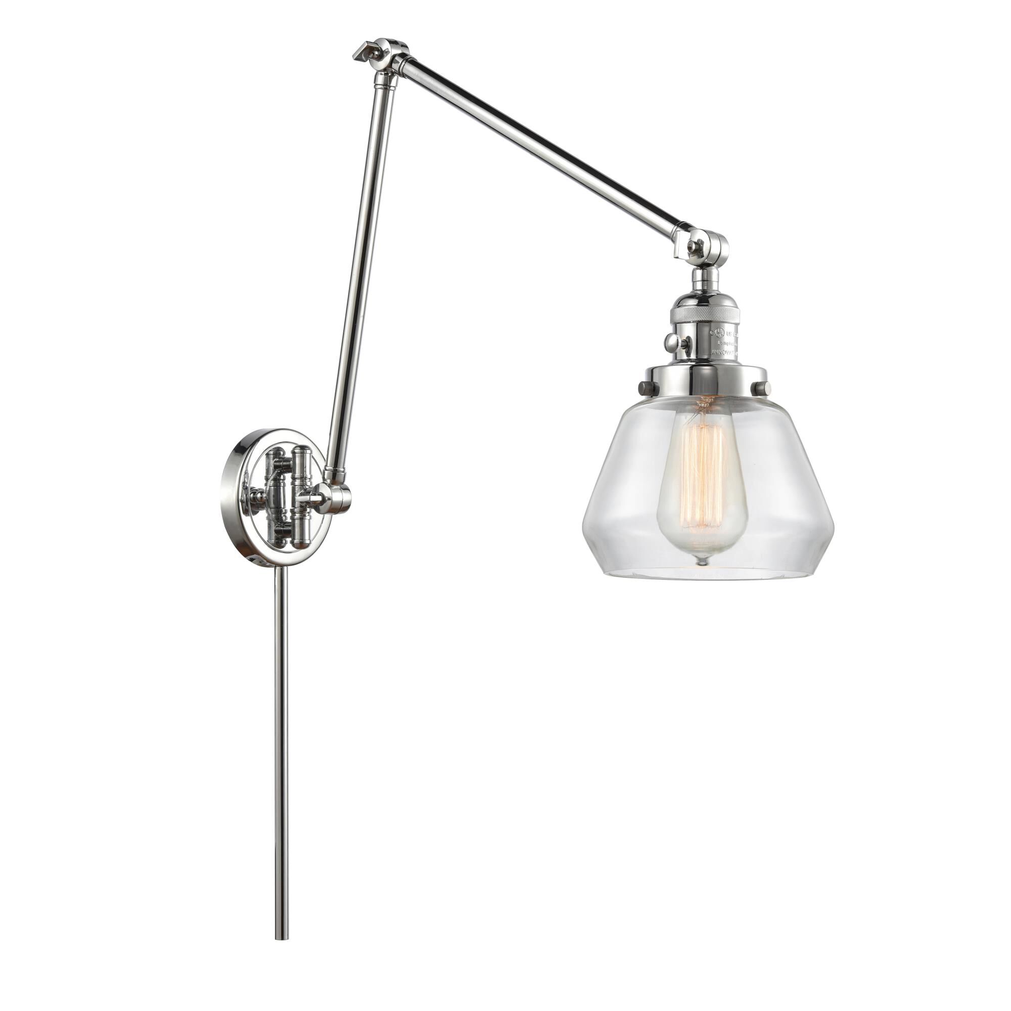 Shown in Polished Chrome finish and Clear Fulton glass