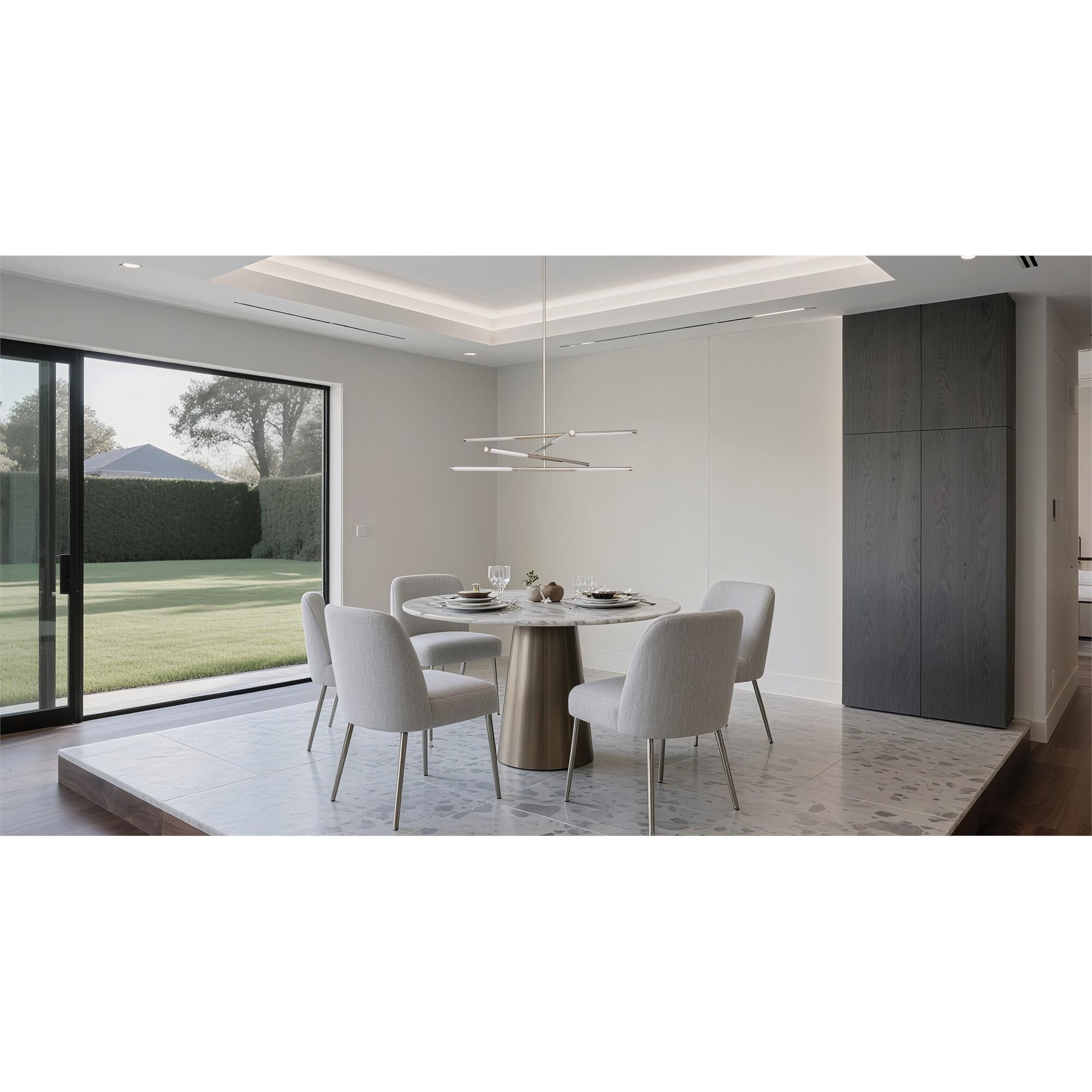 Shown in Polished Nickel finish and White glass