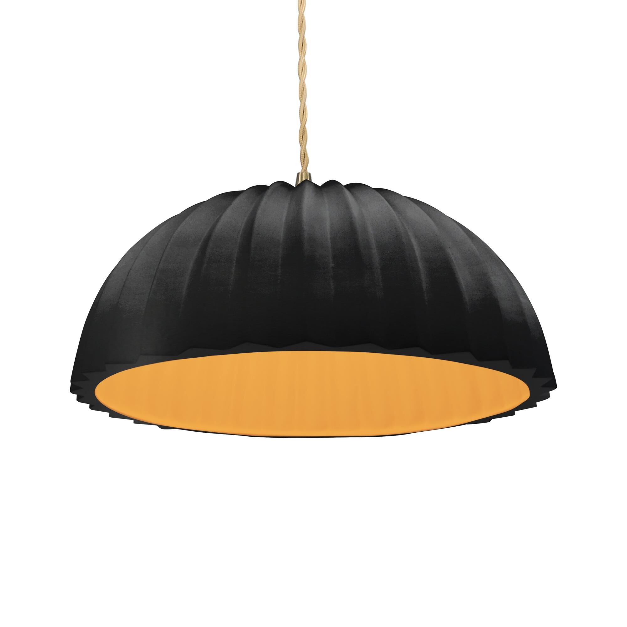 Pleated Dome 13 Inch Large Pendant by Justice Design Group
