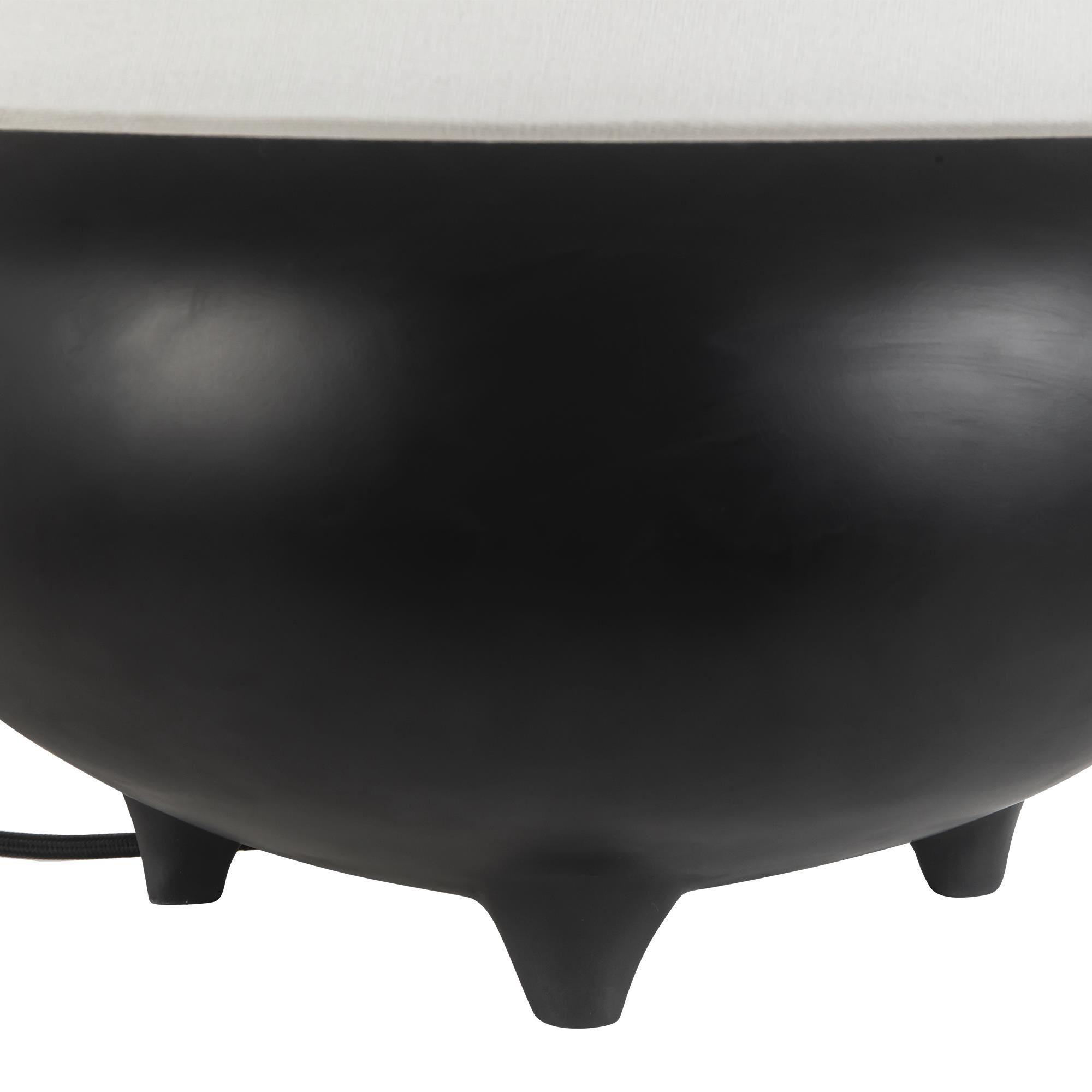 Shown in Matte Black finish and White Linen shade