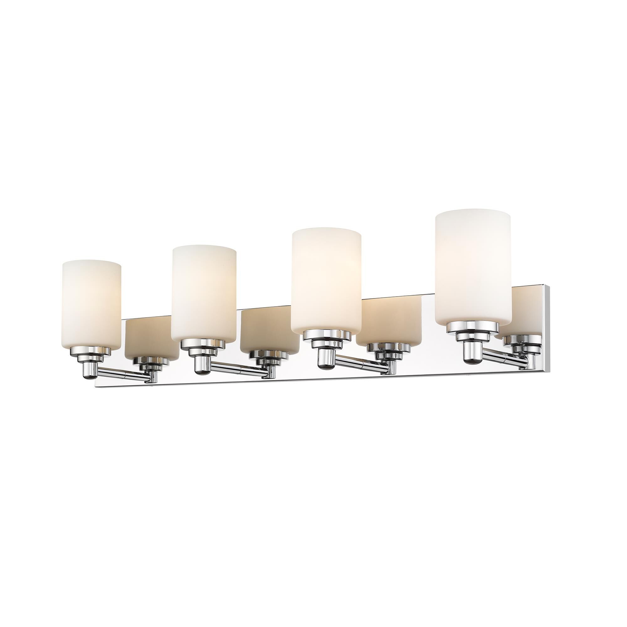 Shown in Chrome finish and Glass shade