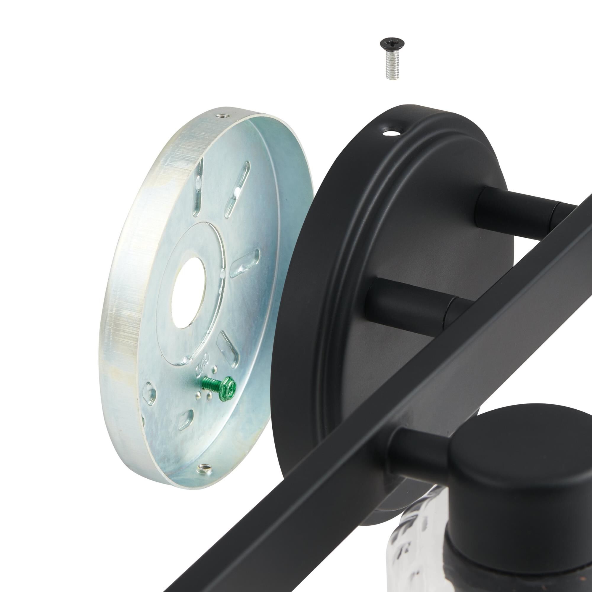 Shown in Matte Black finish and Clear Ribbed glass