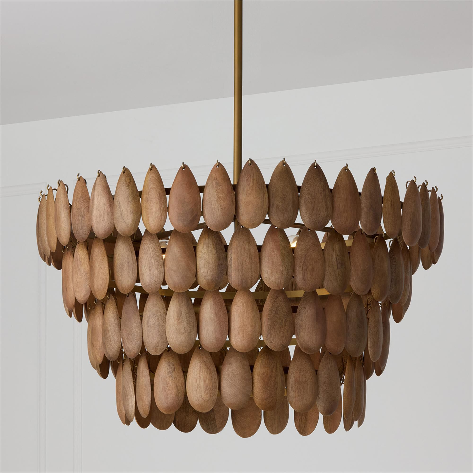 Shown in Light Wood And Patinaed Brass finish