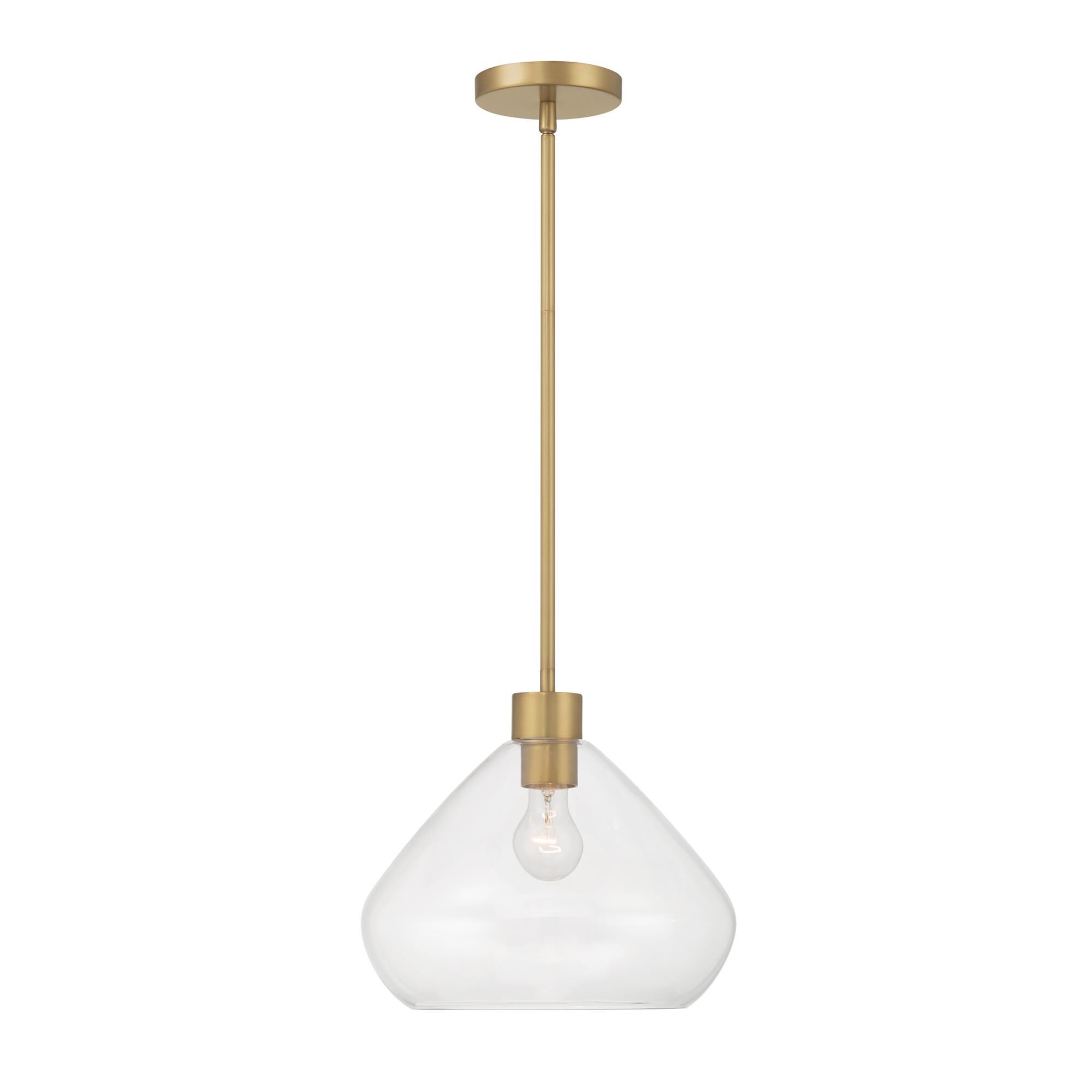 Shown in Legacy Brass finish and Clear glass