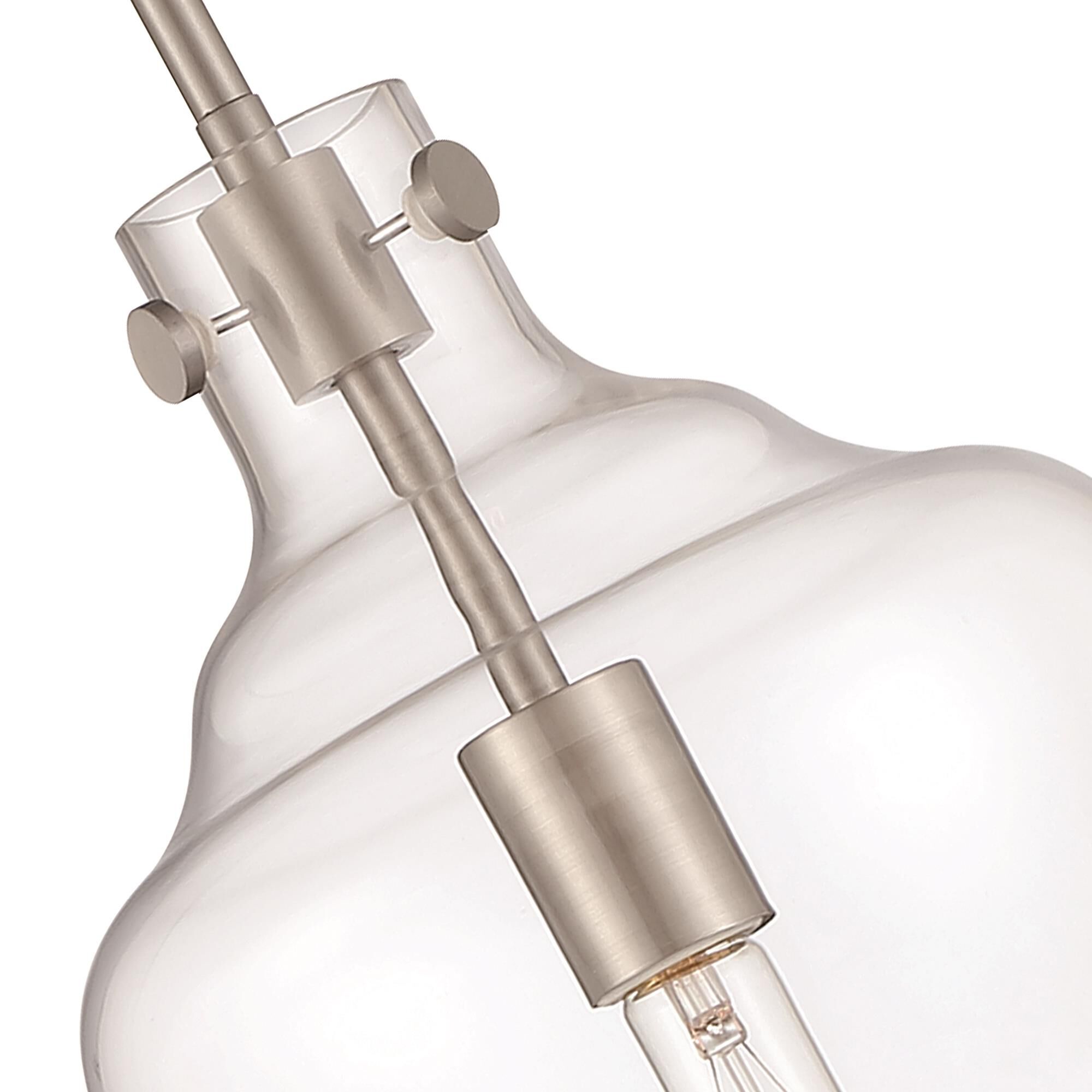 Shown in Polished Nickel finish and Clear glass