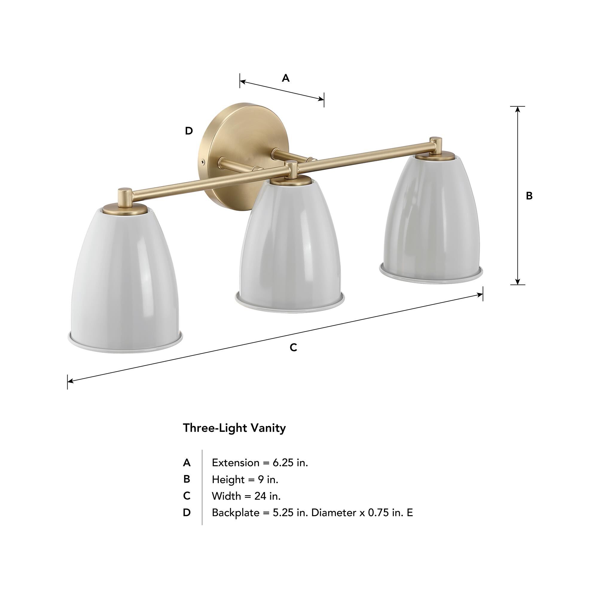 Biba 24 Inch 3 Light Bath Vanity Light by Designers Fountain