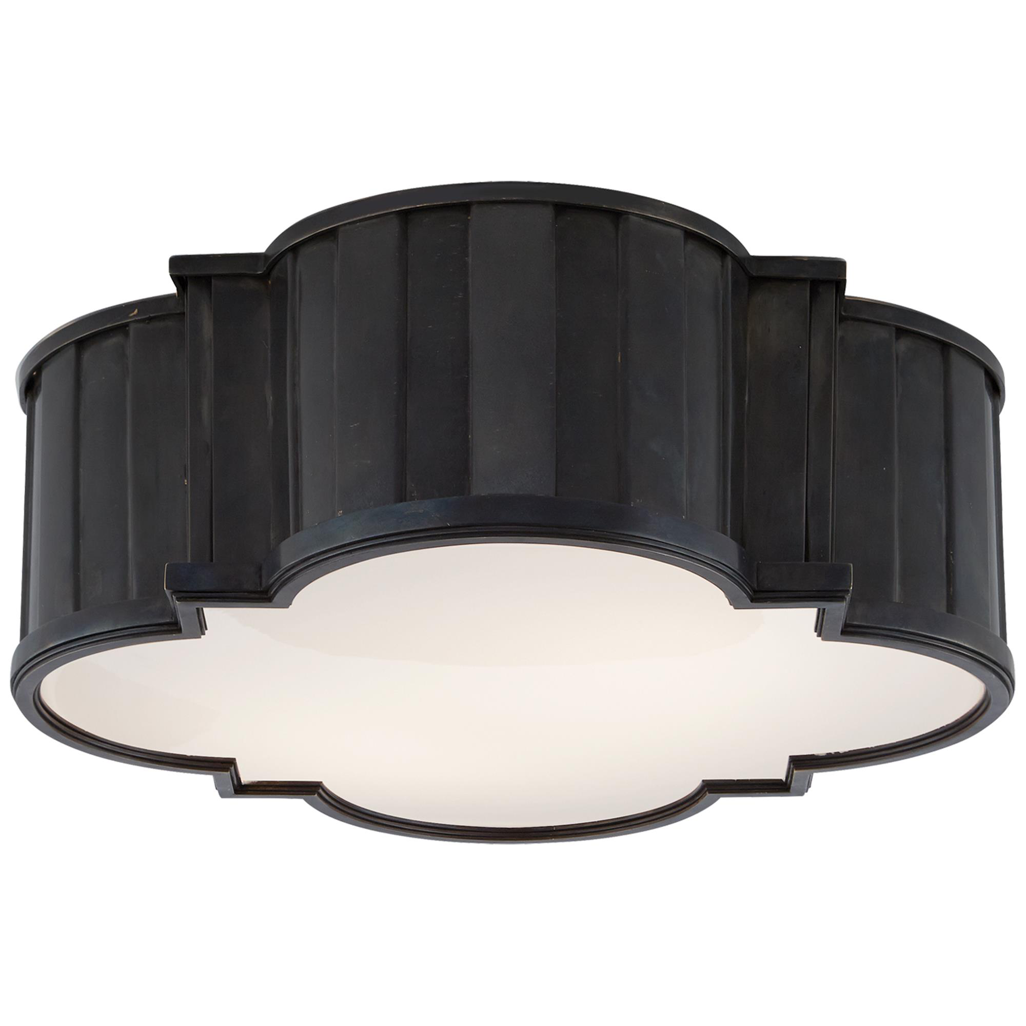 Shown in Bronze finish and White glass