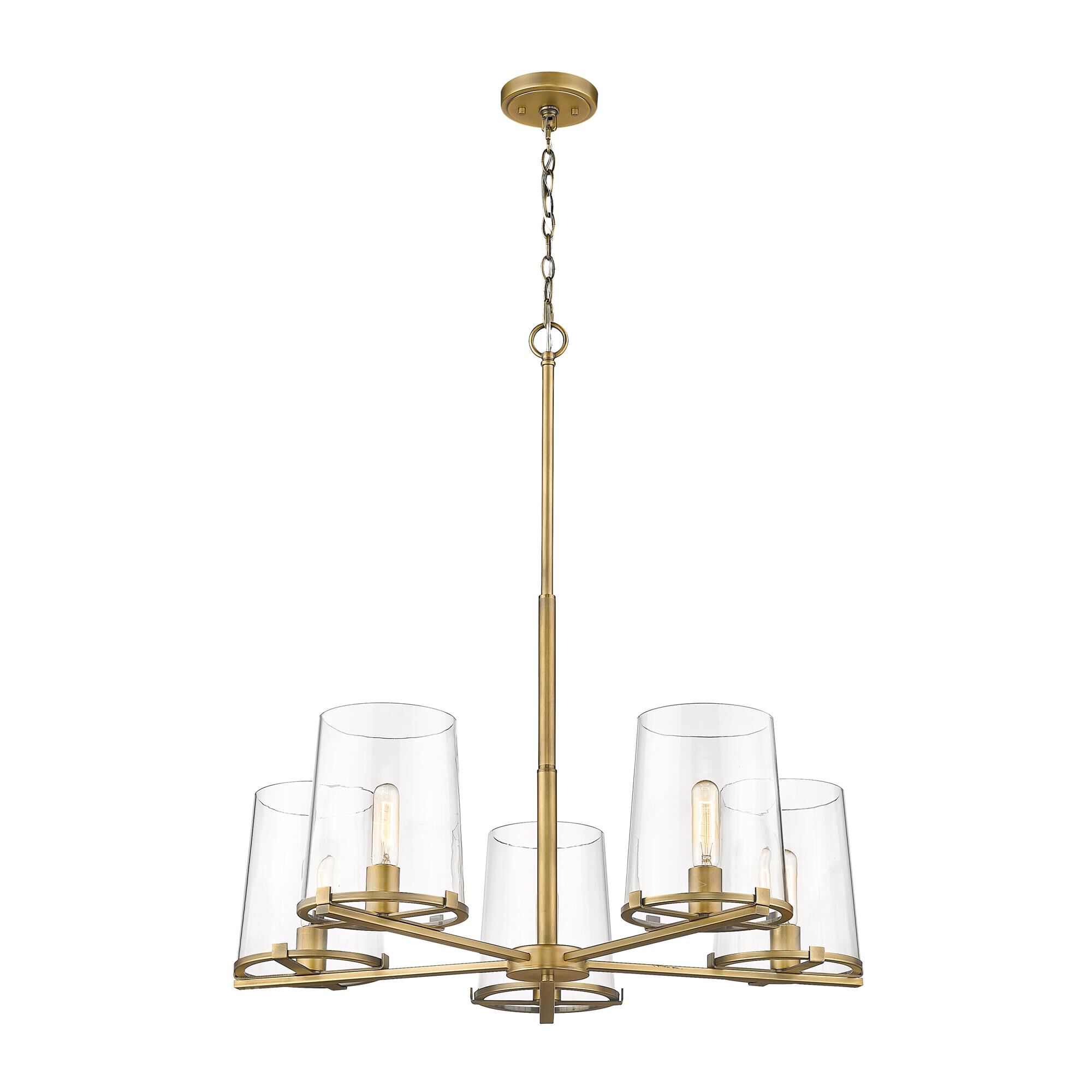 Shown in Rubbed Brass finish and Glass shade