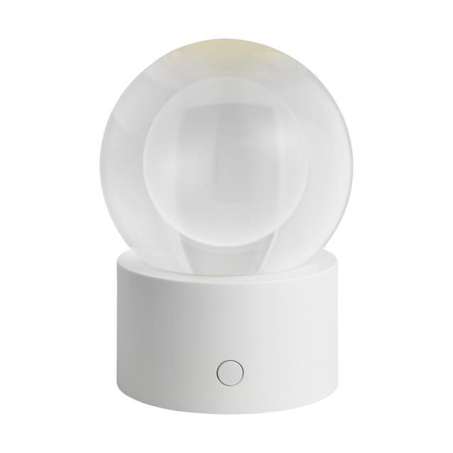 Shown in Matte White finish and Crystal glass