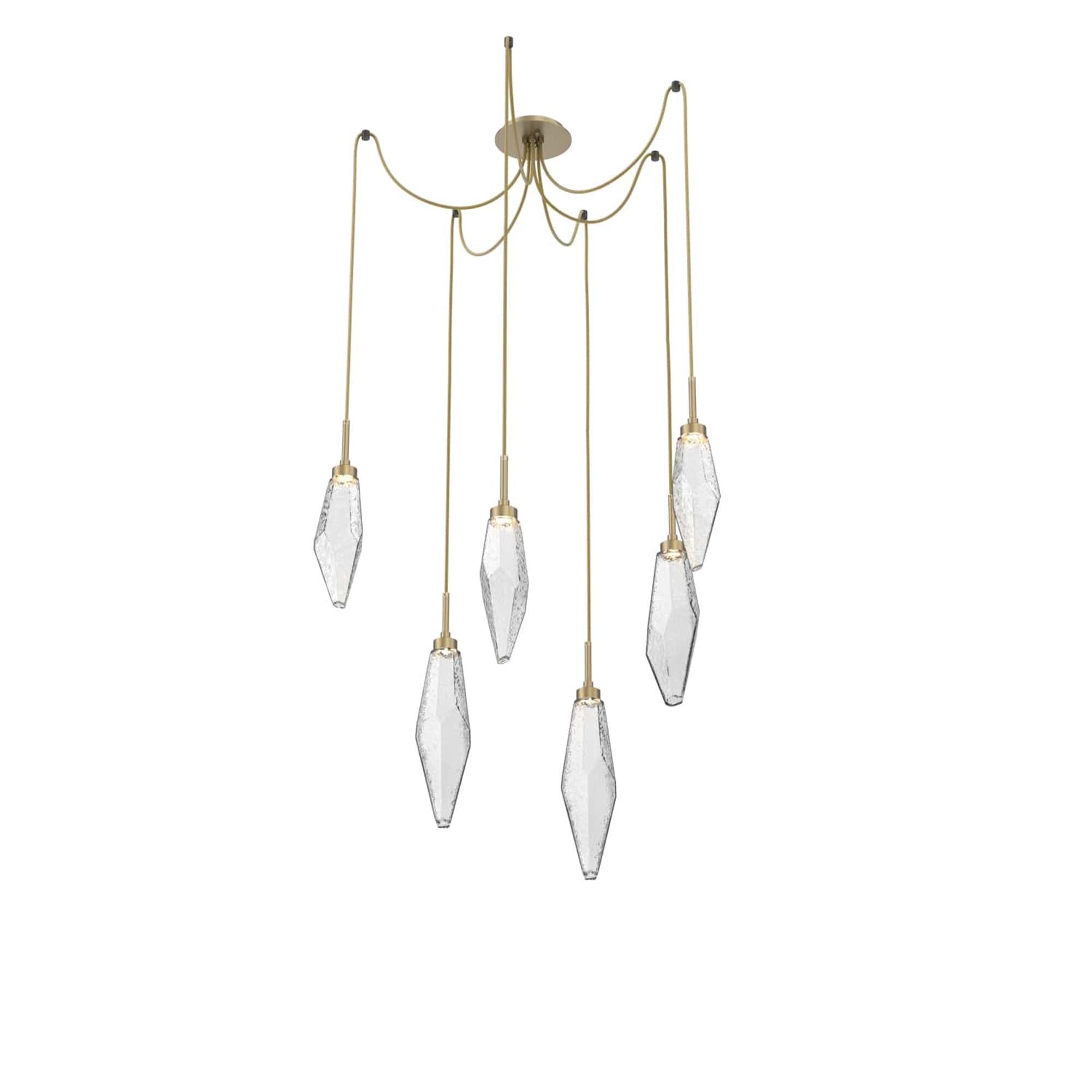 Shown in Gilded Brass finish and Clear glass