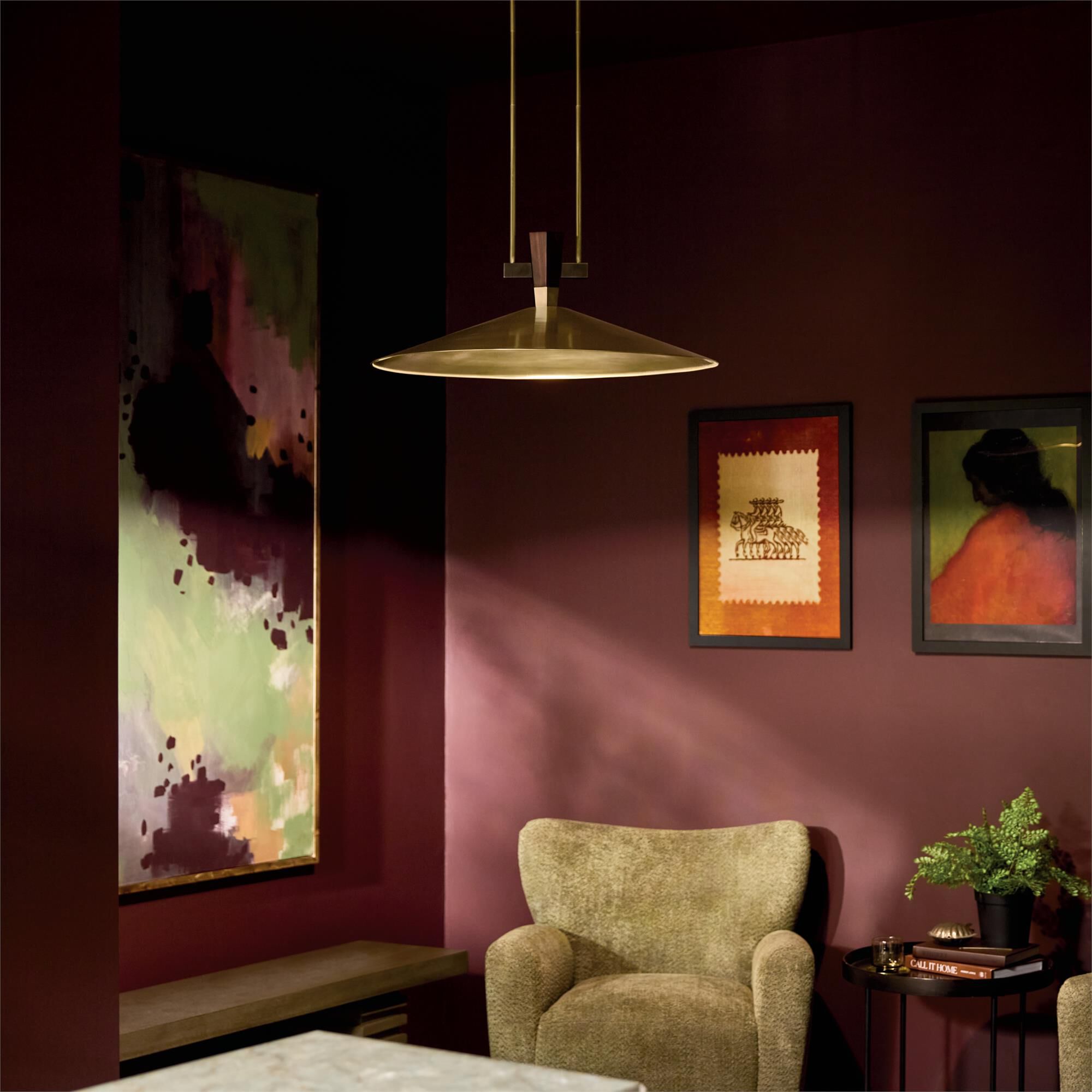 Shown in Black finish and Fabric shade