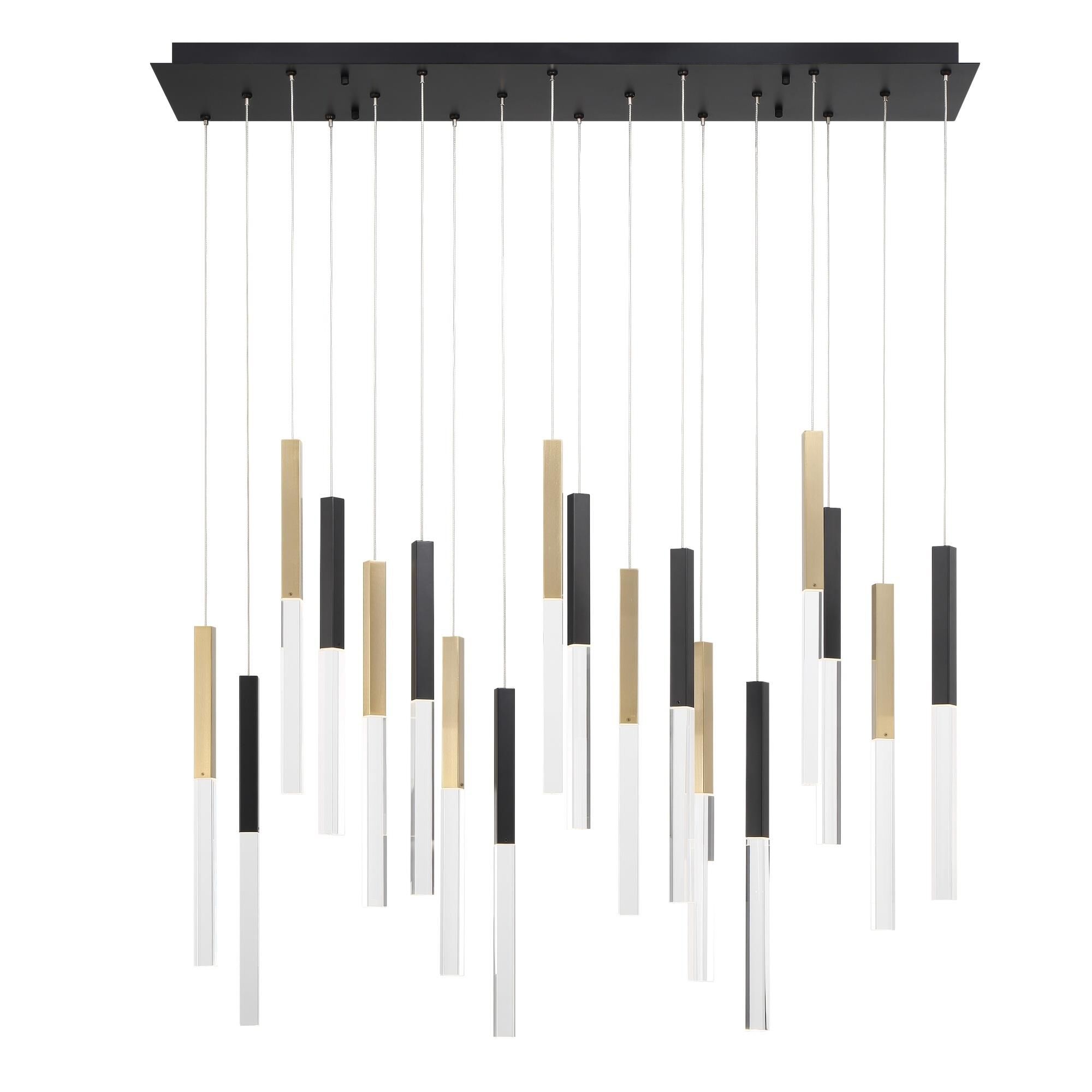 Shown in Gold and Black finish and Clear Crystal glass