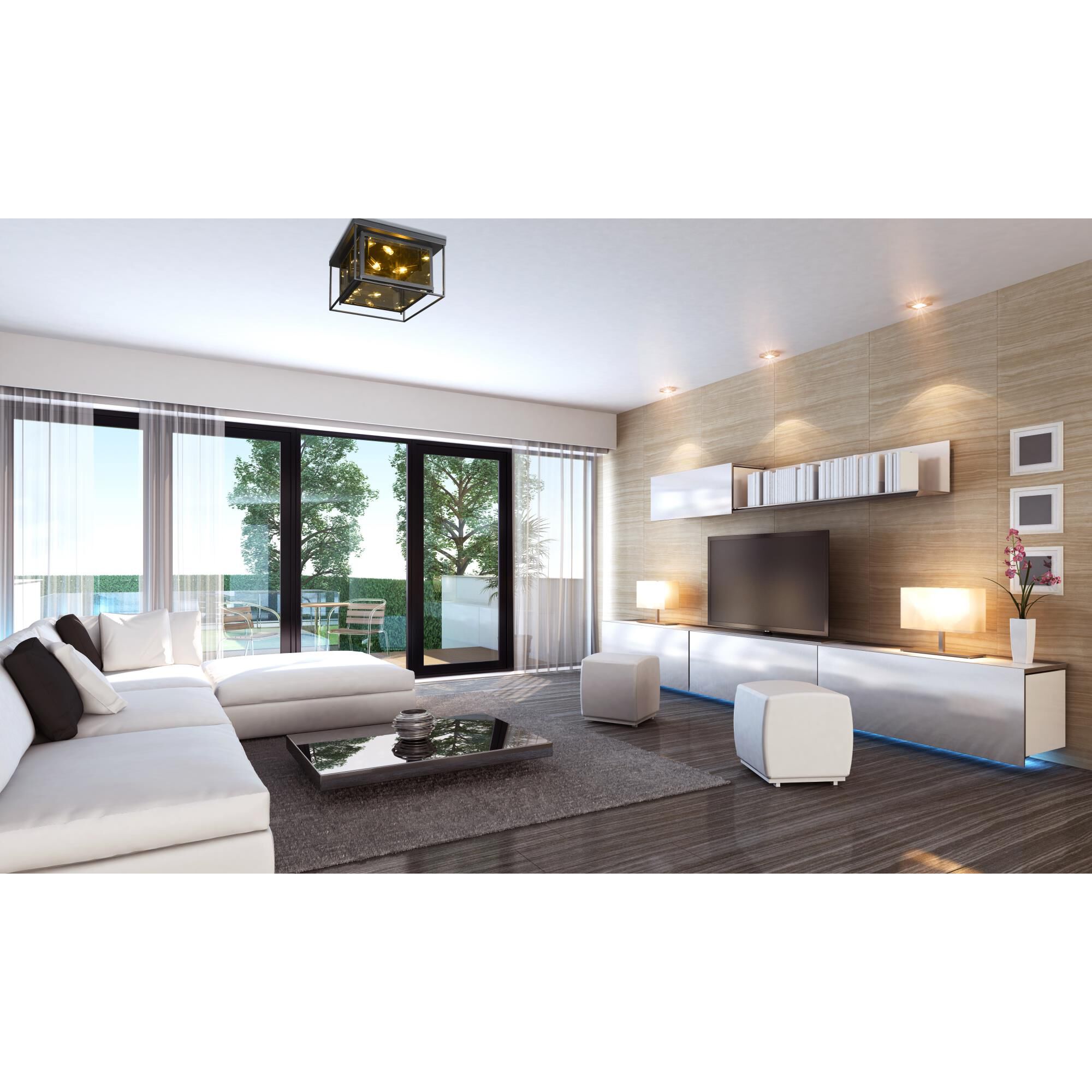 Shown in Misty Charcoal finish and Mirror glass and Mirror Glass shade