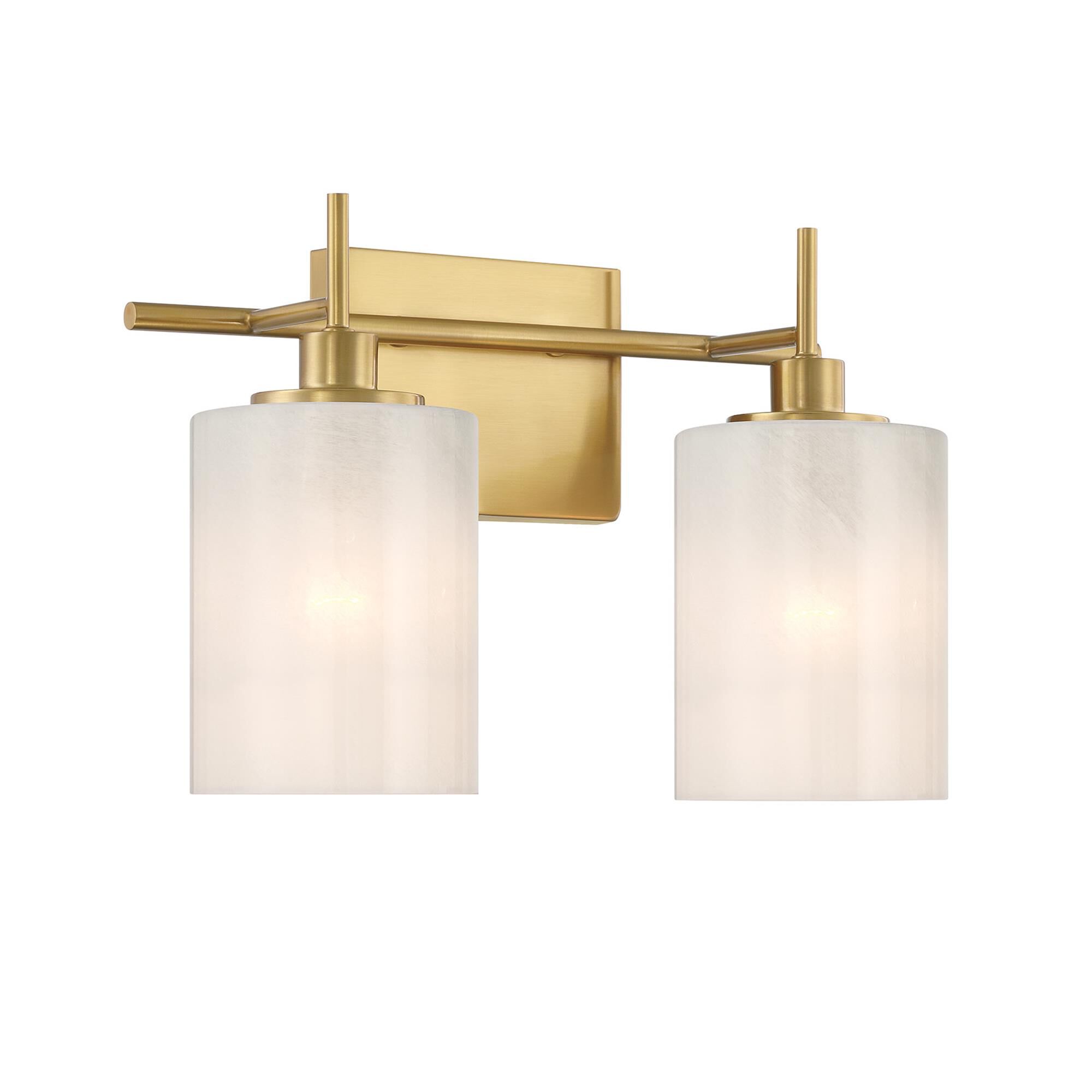 Shown in Natural Brass finish and White Strie glass