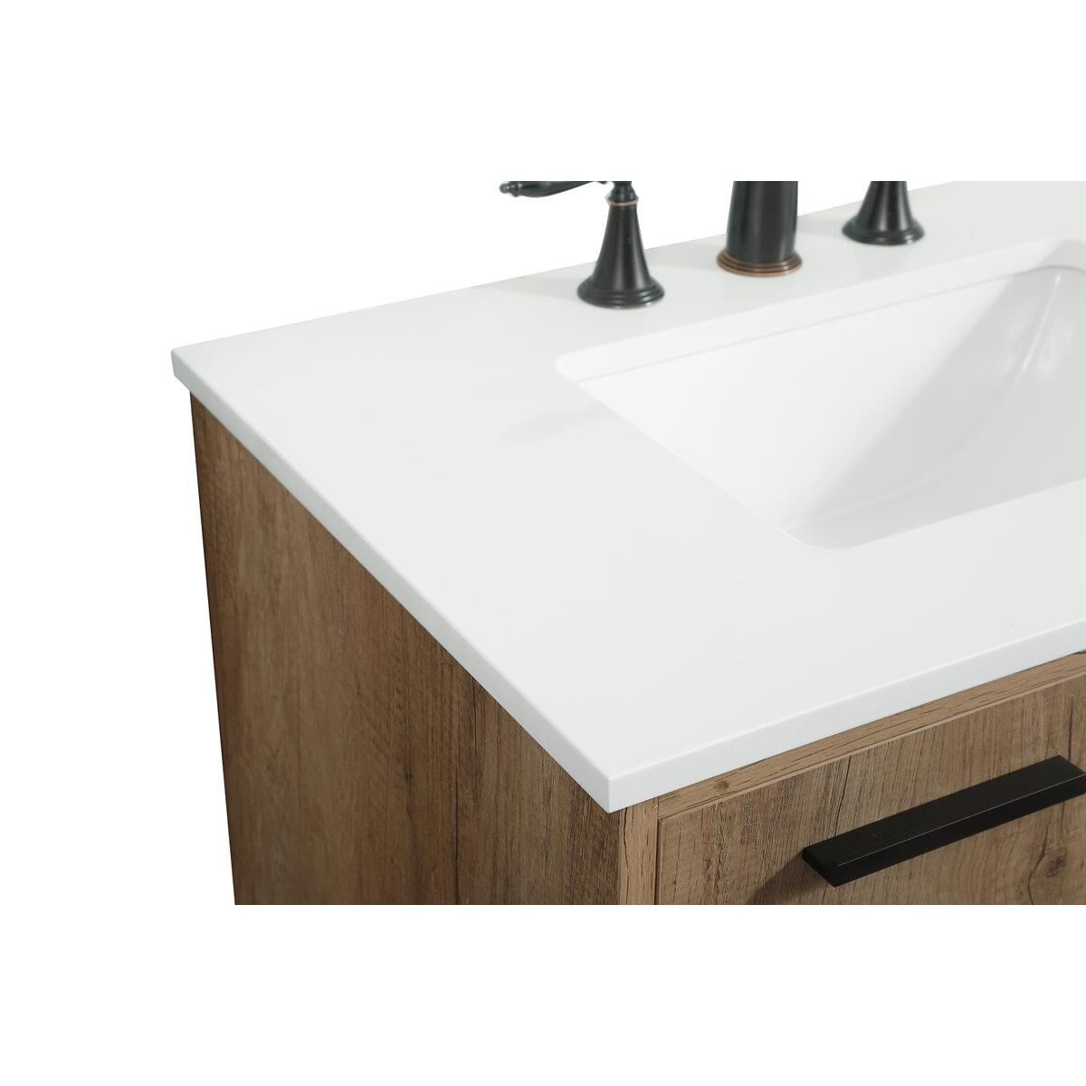 Shown in Natural Oak finish and Without Backsplash accent