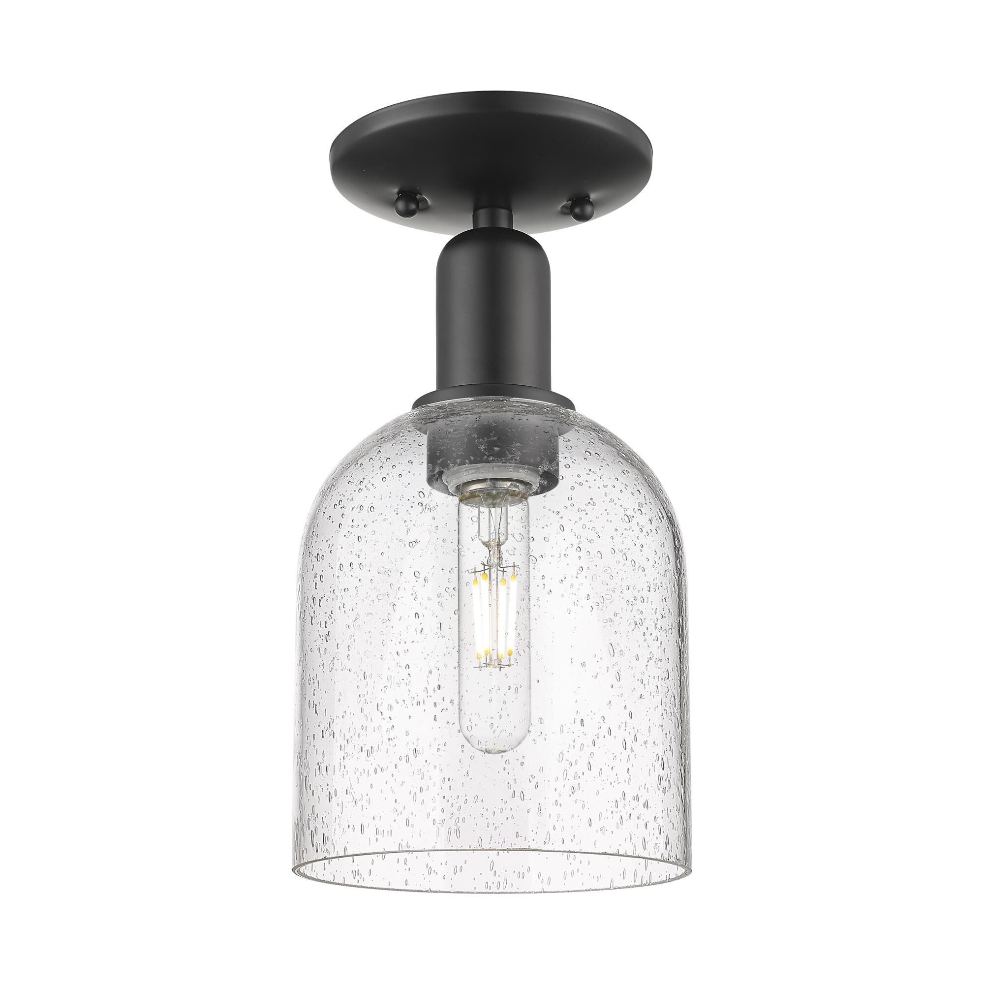 Shown in Matte Black finish and Seedy glass