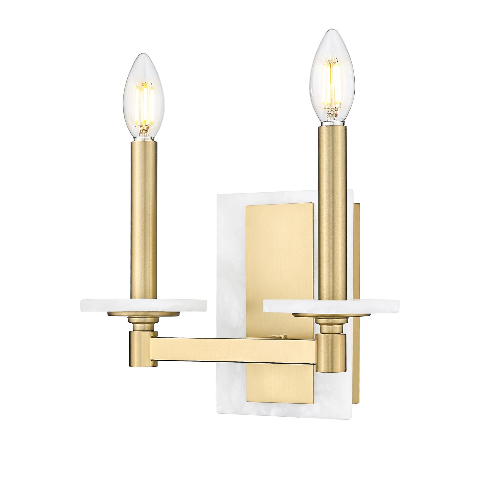 Shown in Modern Gold finish and Alabaster glass and Alabaster shade
