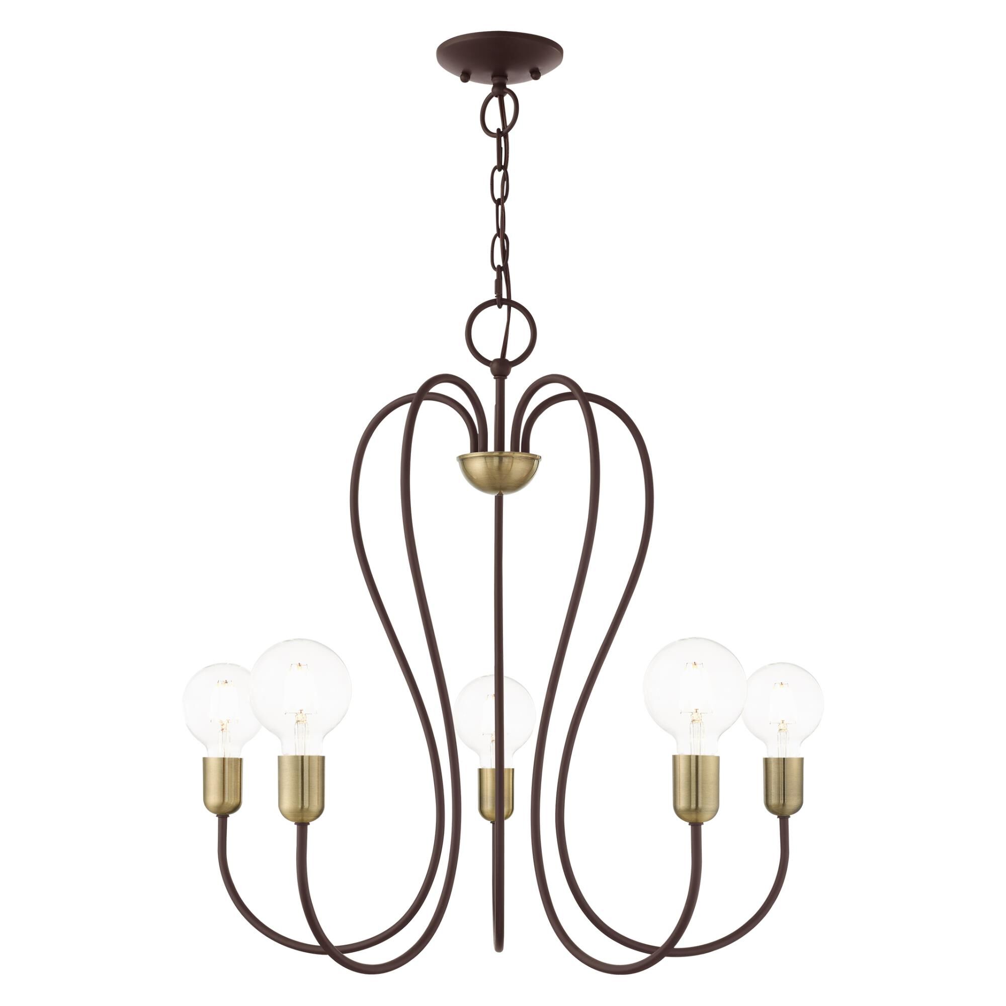 Shown in Bronze With Antique Brass Accents finish