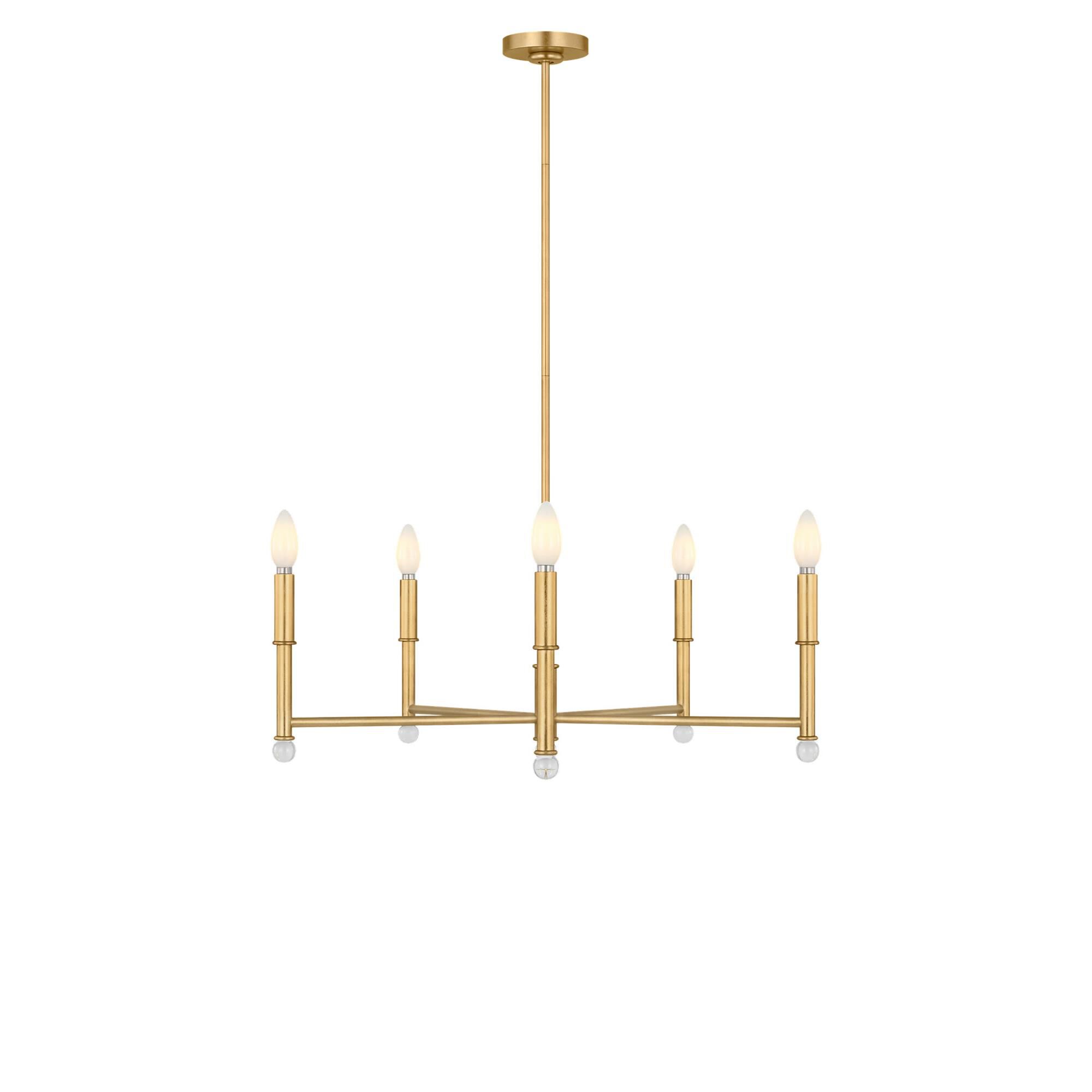 Shown in Gild finish and White Linen Fabric shade