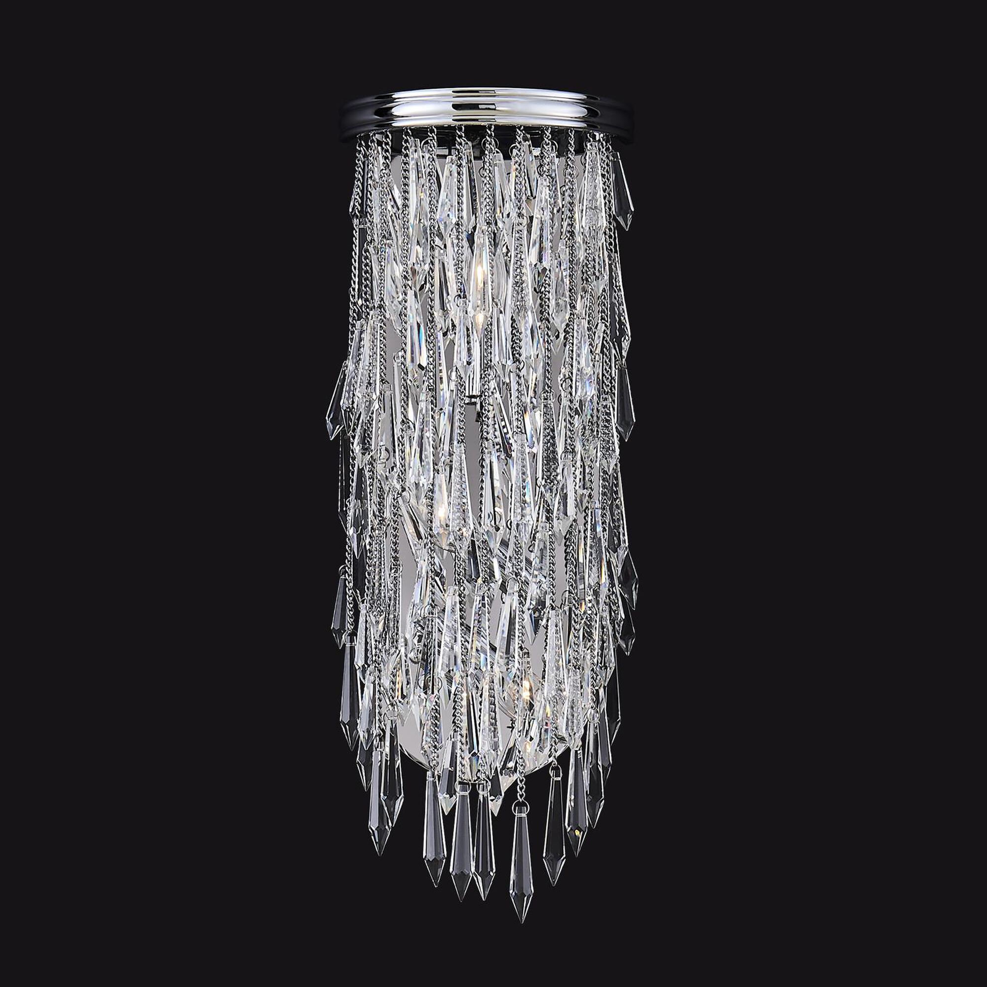 Shown in Polished Chrome finish and Firenze Clear crystal and 0.0 glass and 0.0 shade