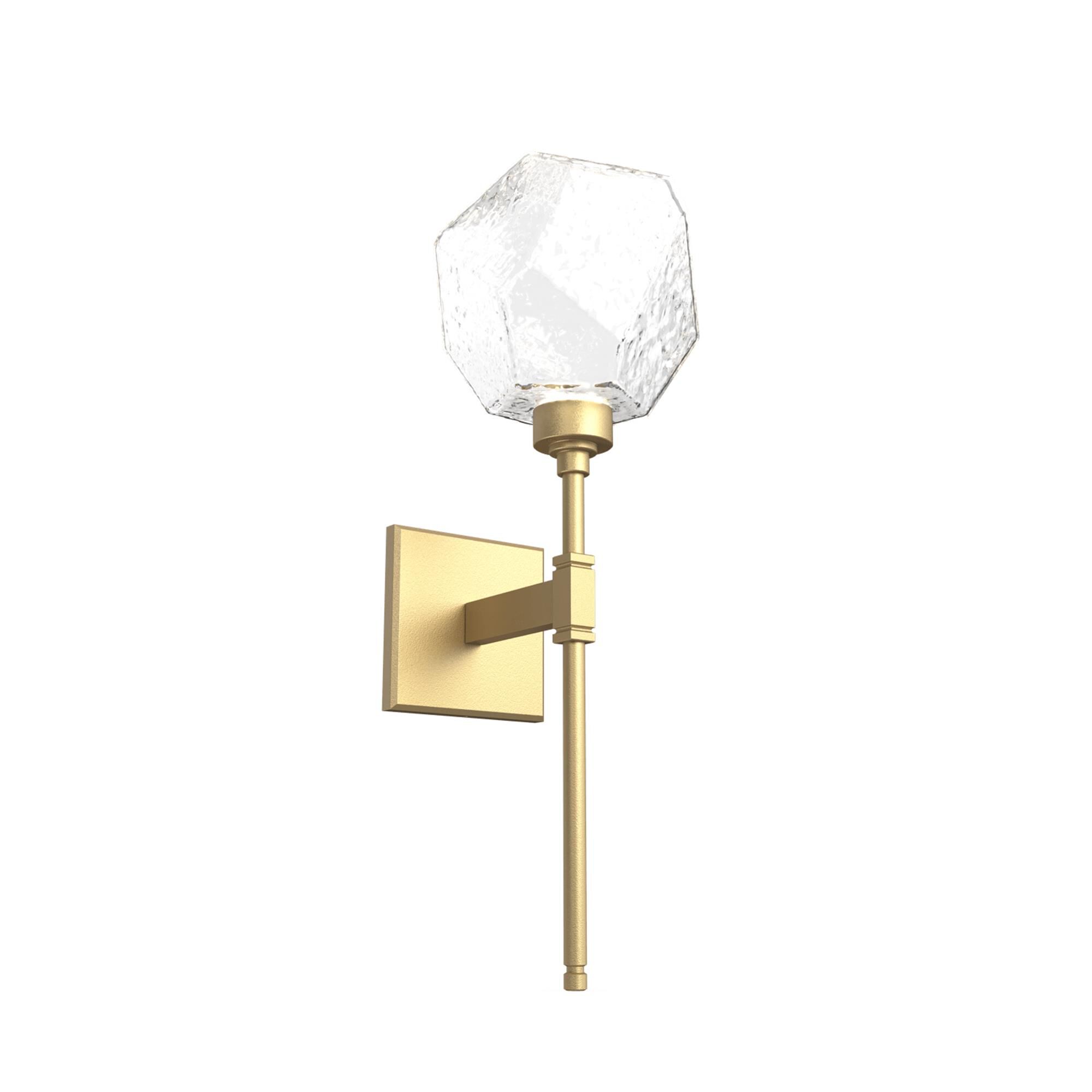 Shown in Gilded Brass finish and Clear glass