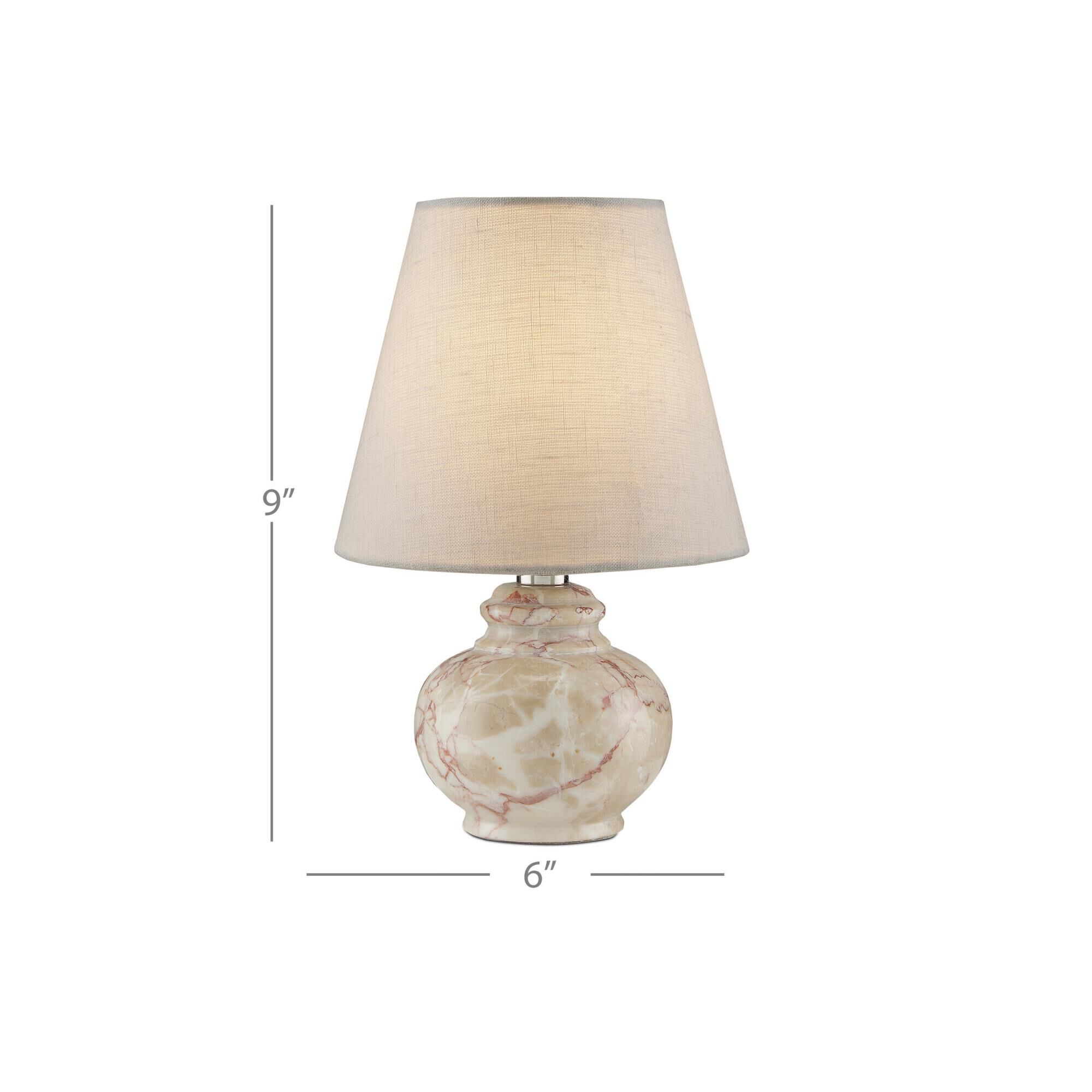 Shown in Pink finish and Off-White Linen shade