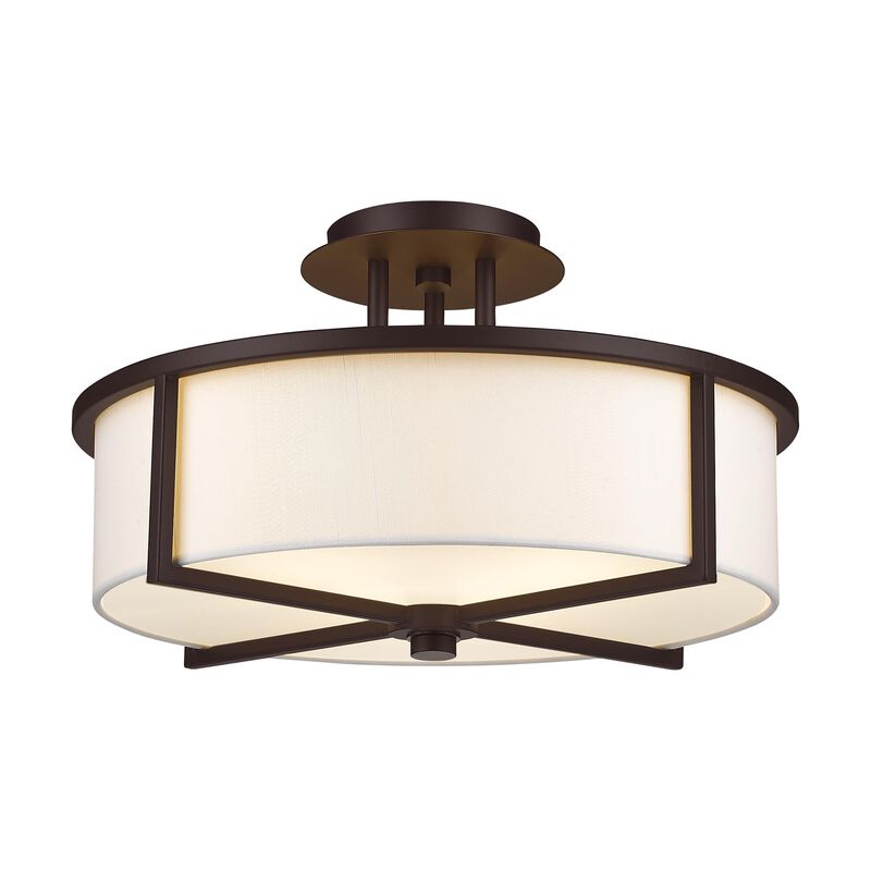 Wesley 16 Inch 3 Light Semi Flush Mount by Livex Lighting