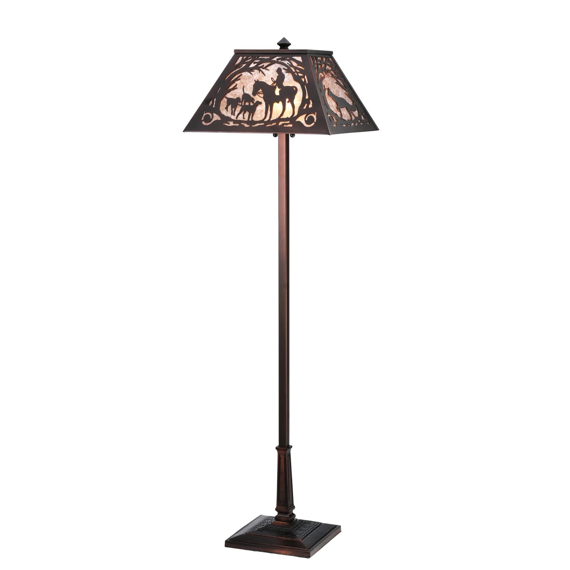 Shown in Mahogany Bronze finish and Silver Mica glass