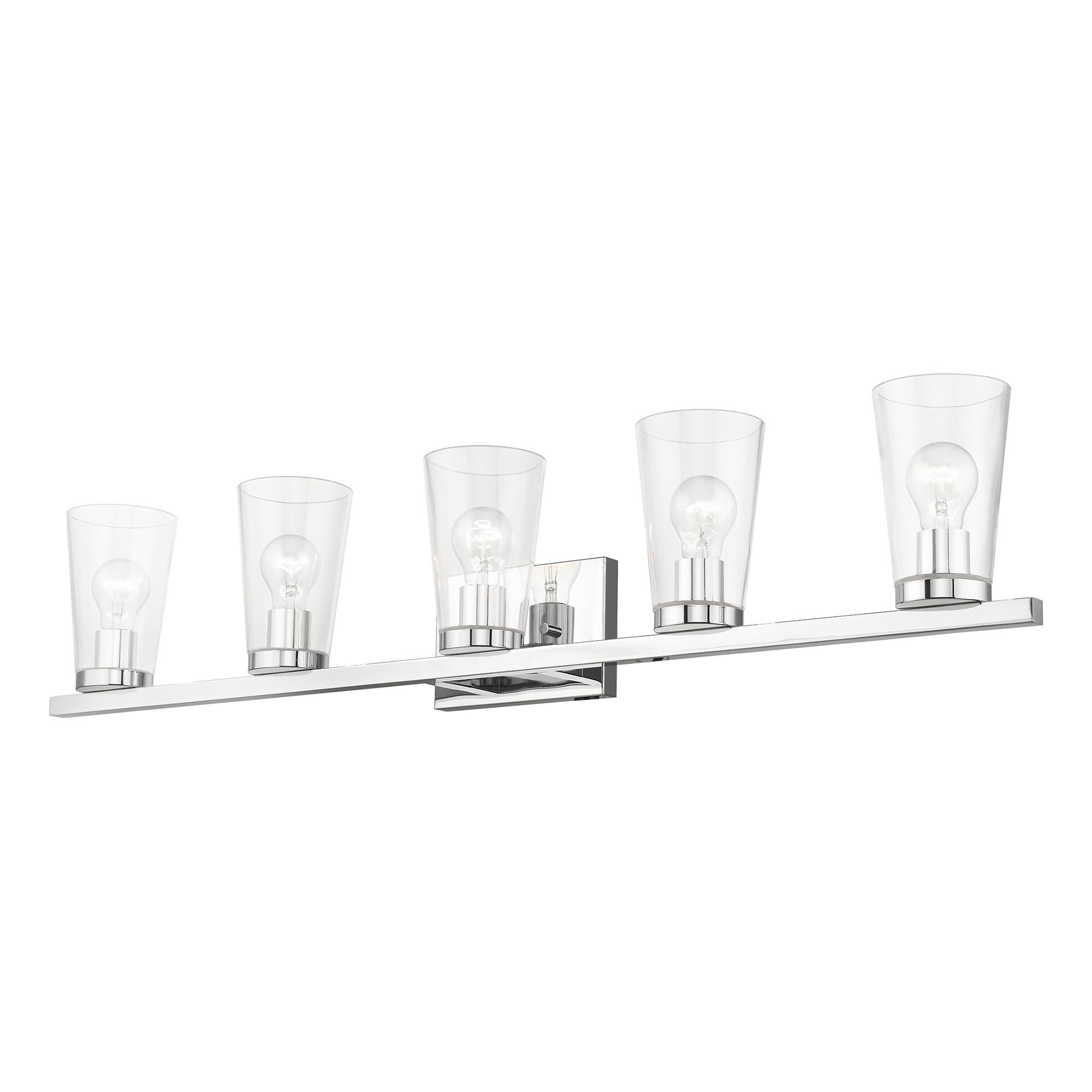 Shown in Polished Chrome finish and Clear glass