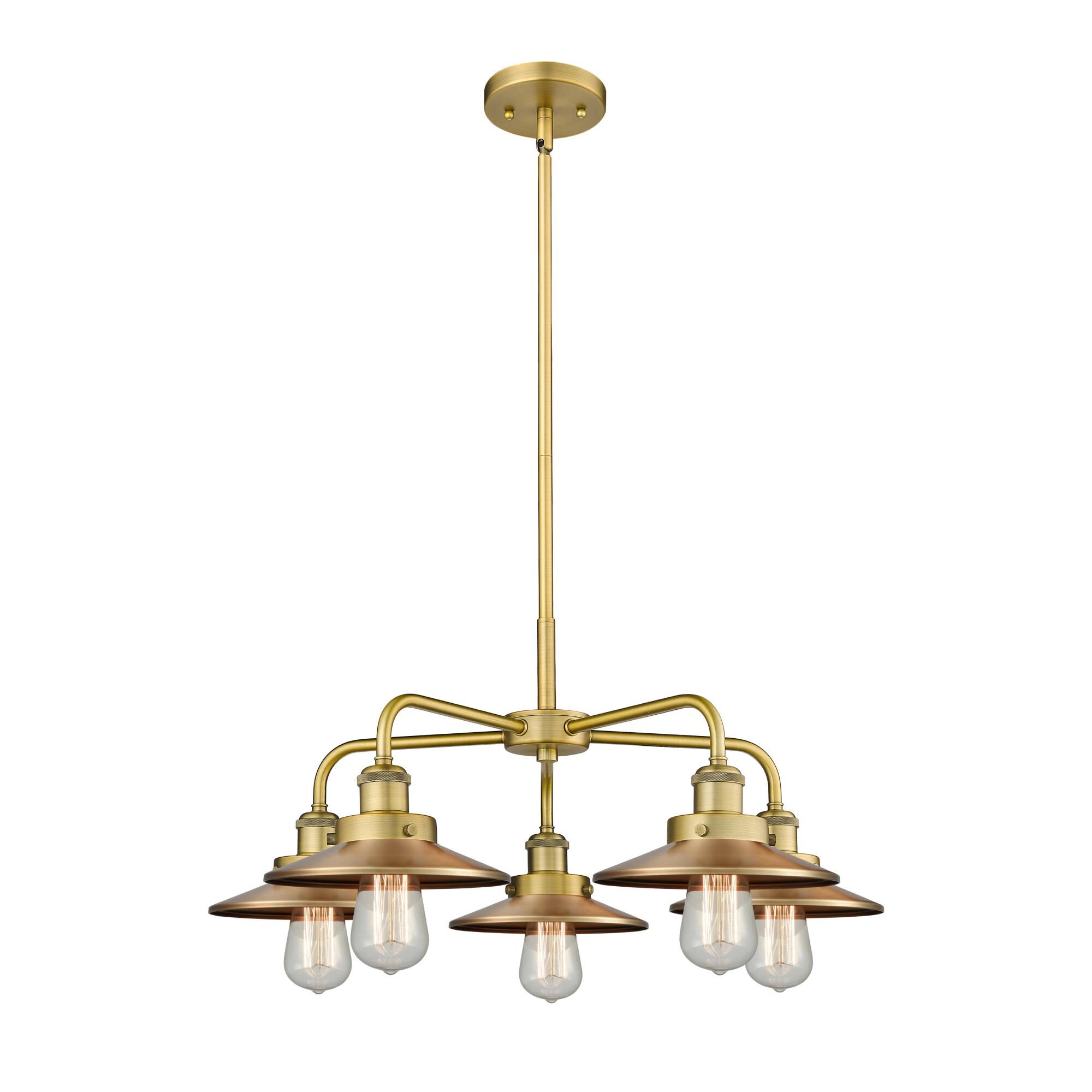 Shown in Brushed Brass finish and Brushed Brass shade