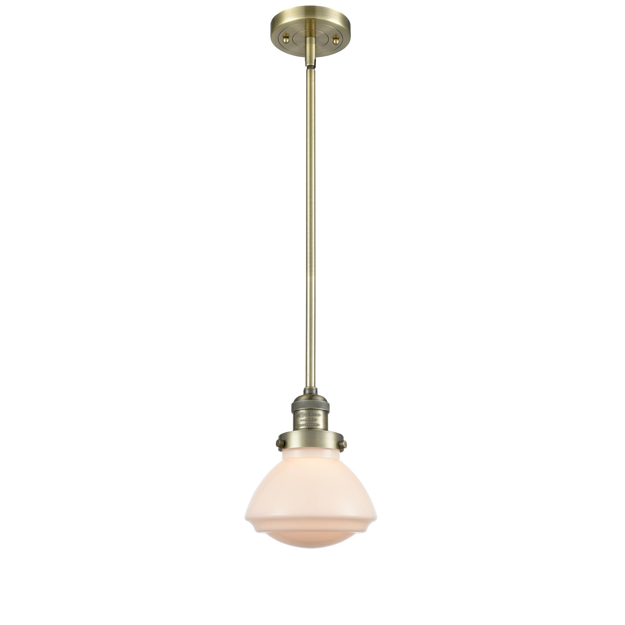 Shown in Antique Brass finish and Bell glass and Glass shade