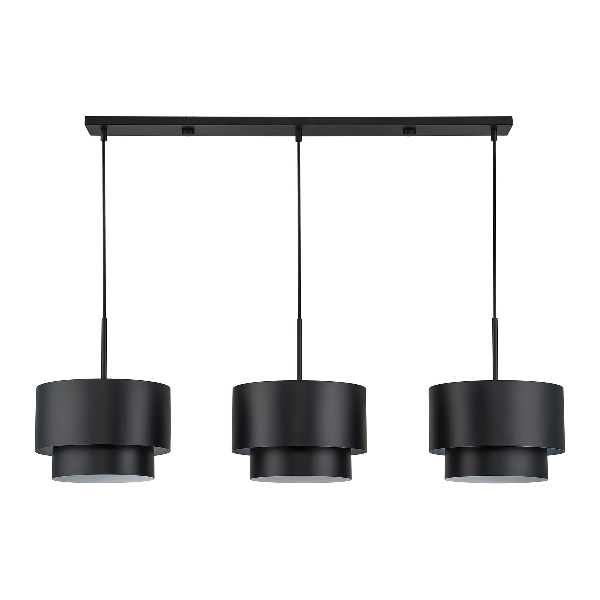 Shown in Black finish and Black Steel with Shiny White Inside shade
