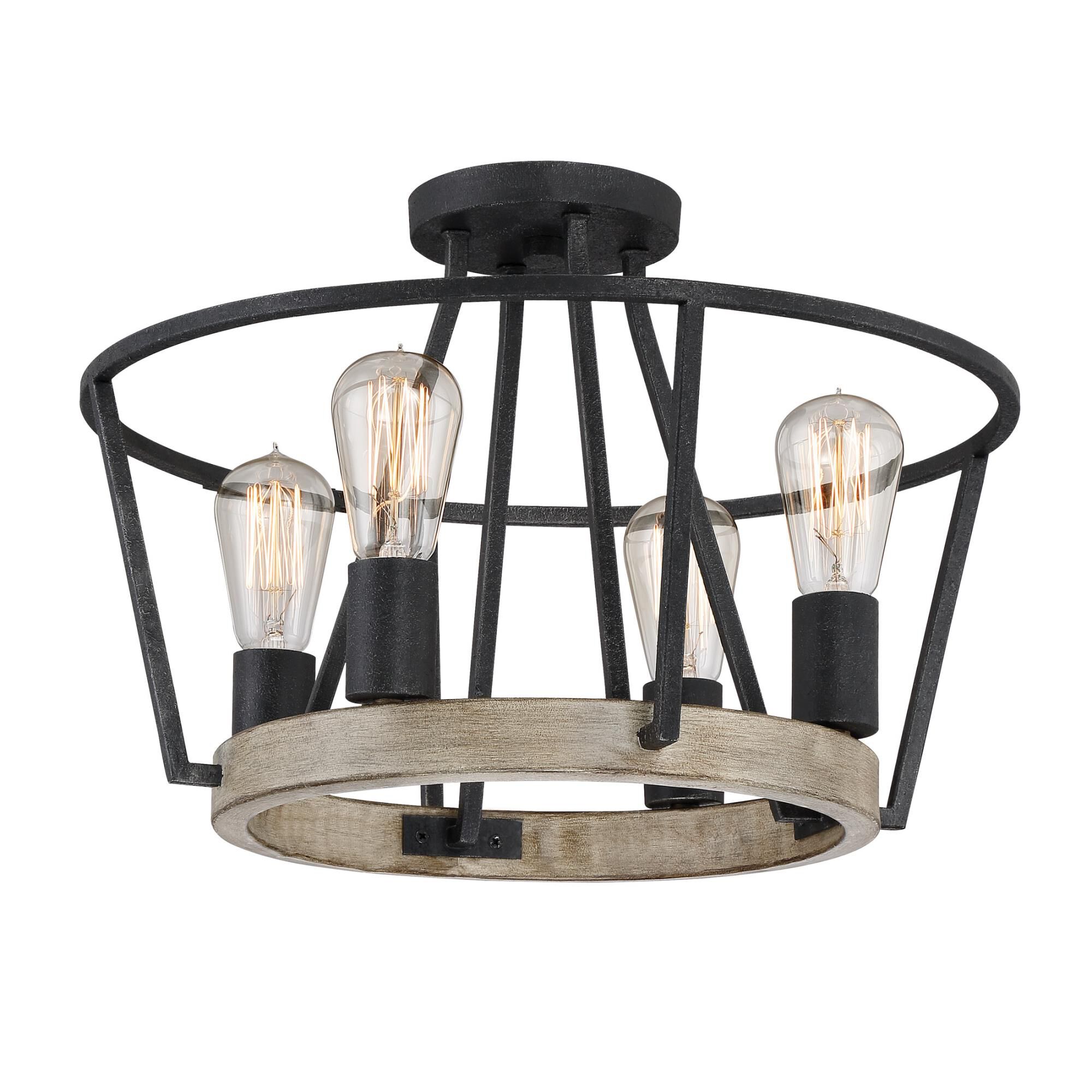 Brockton 17 Inch 4 Light Semi Flush Mount by Quoizel