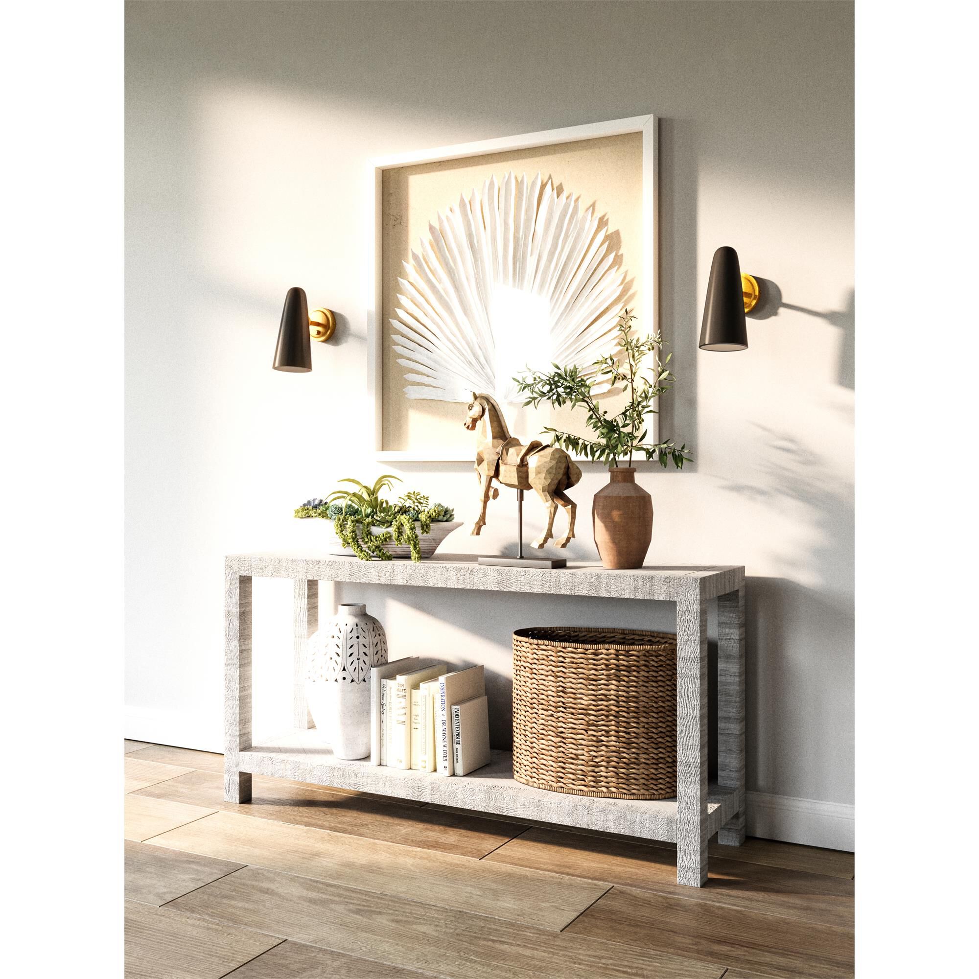 Shown in White And Aged Gold finish