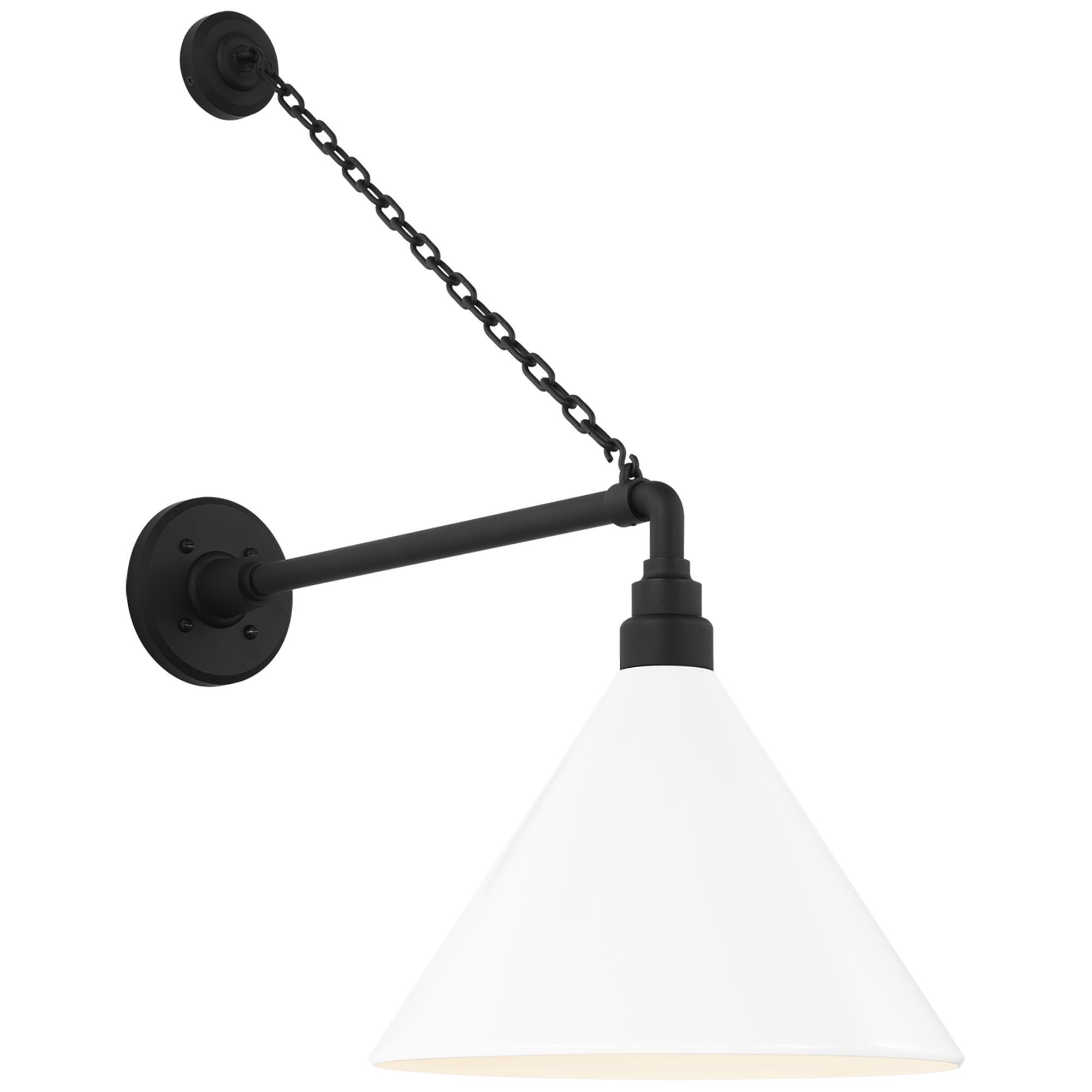 Shown in Matte Black finish and White shade