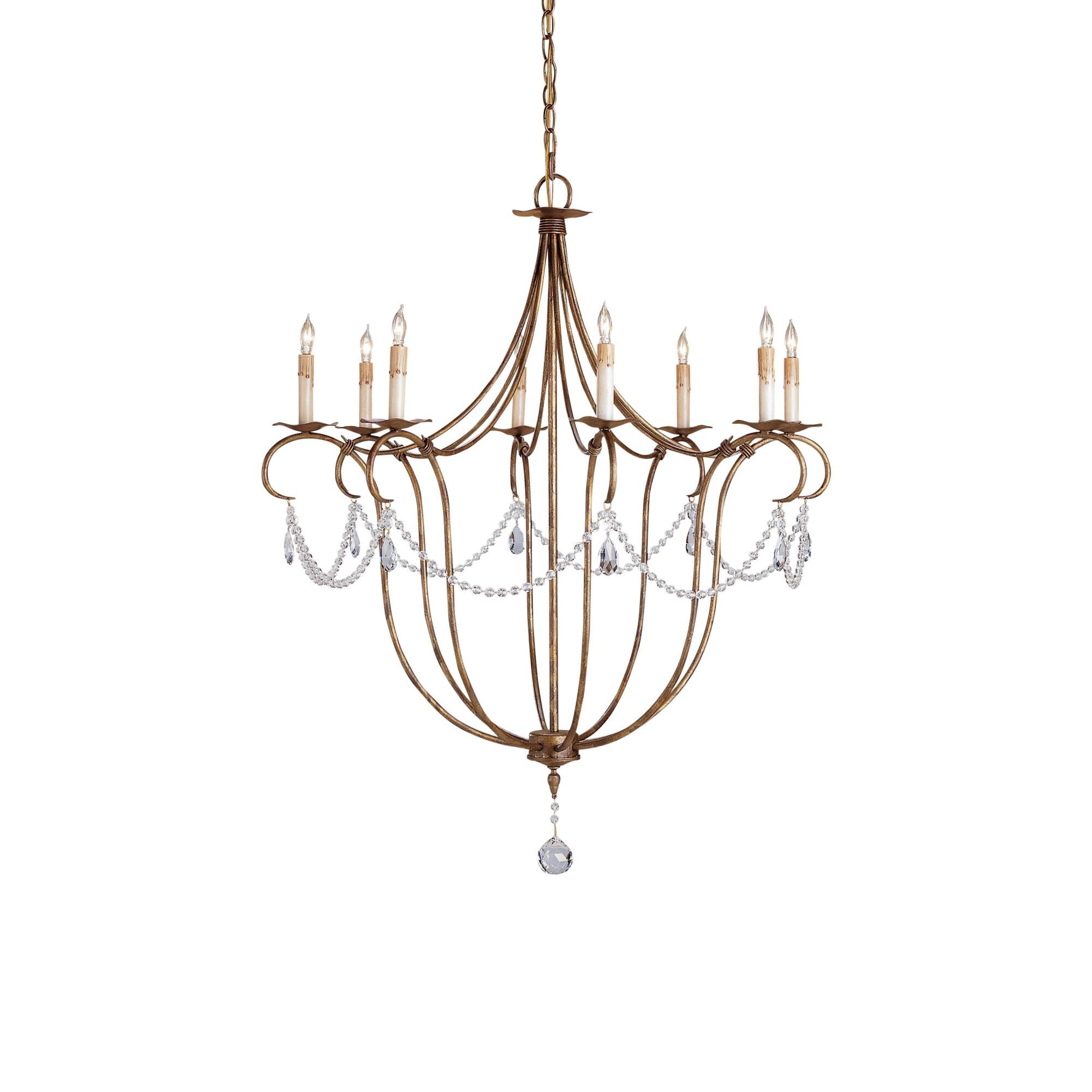 Crystal Lights 31 Inch 8 Light Chandelier by Currey and Company