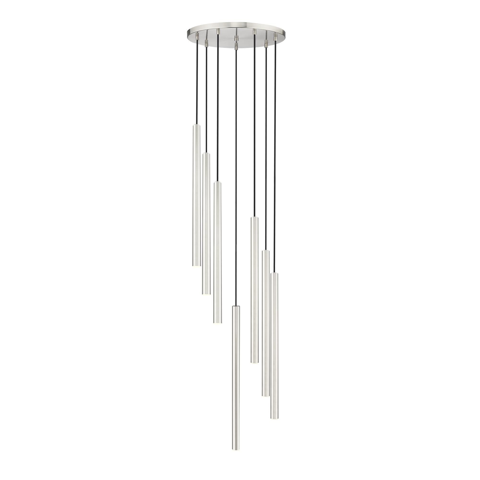 Shown in Brushed Nickel finish and Brushed Nickel glass and Brushed Nickel shade