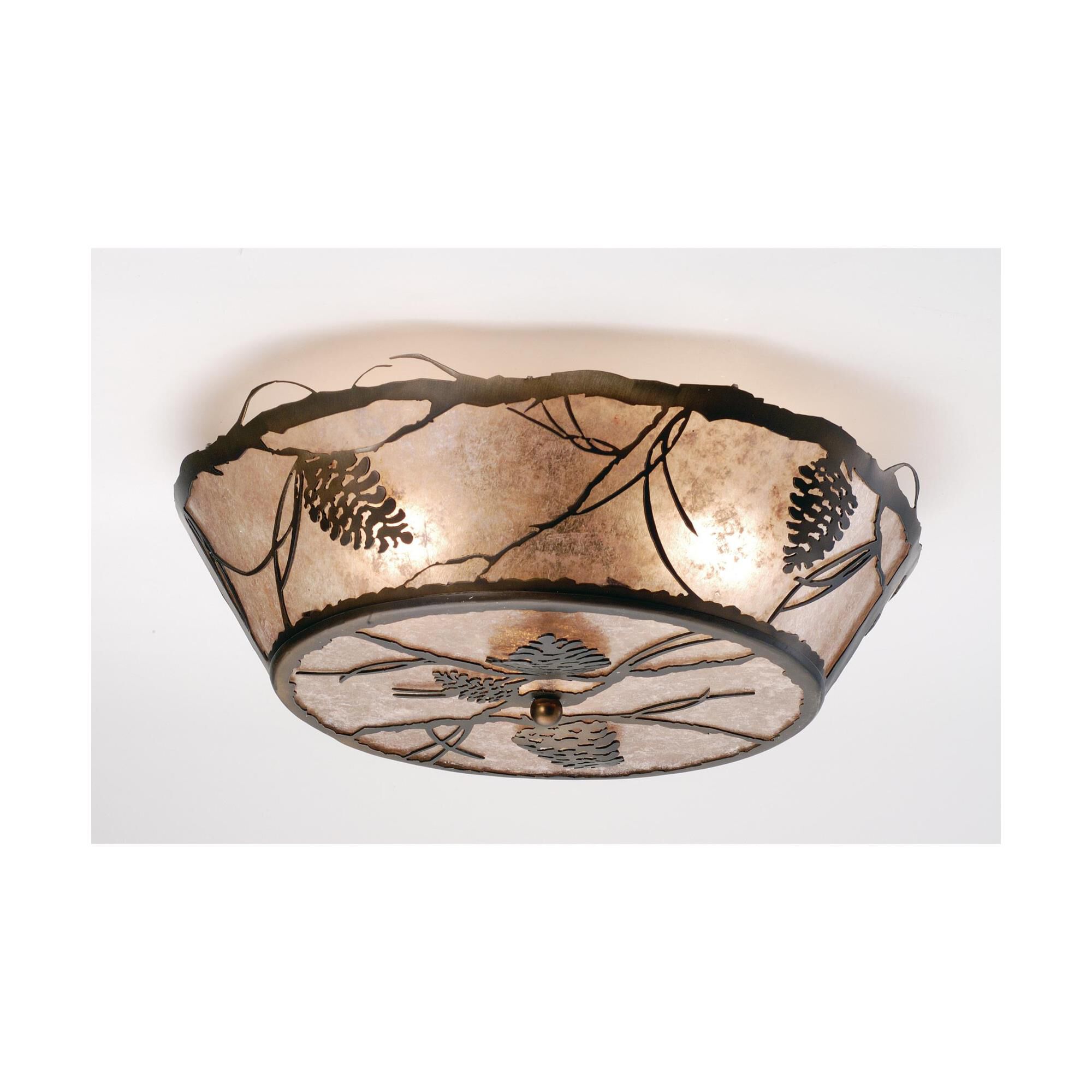 Shown in Antique Copper Finish finish and Silver Mica glass