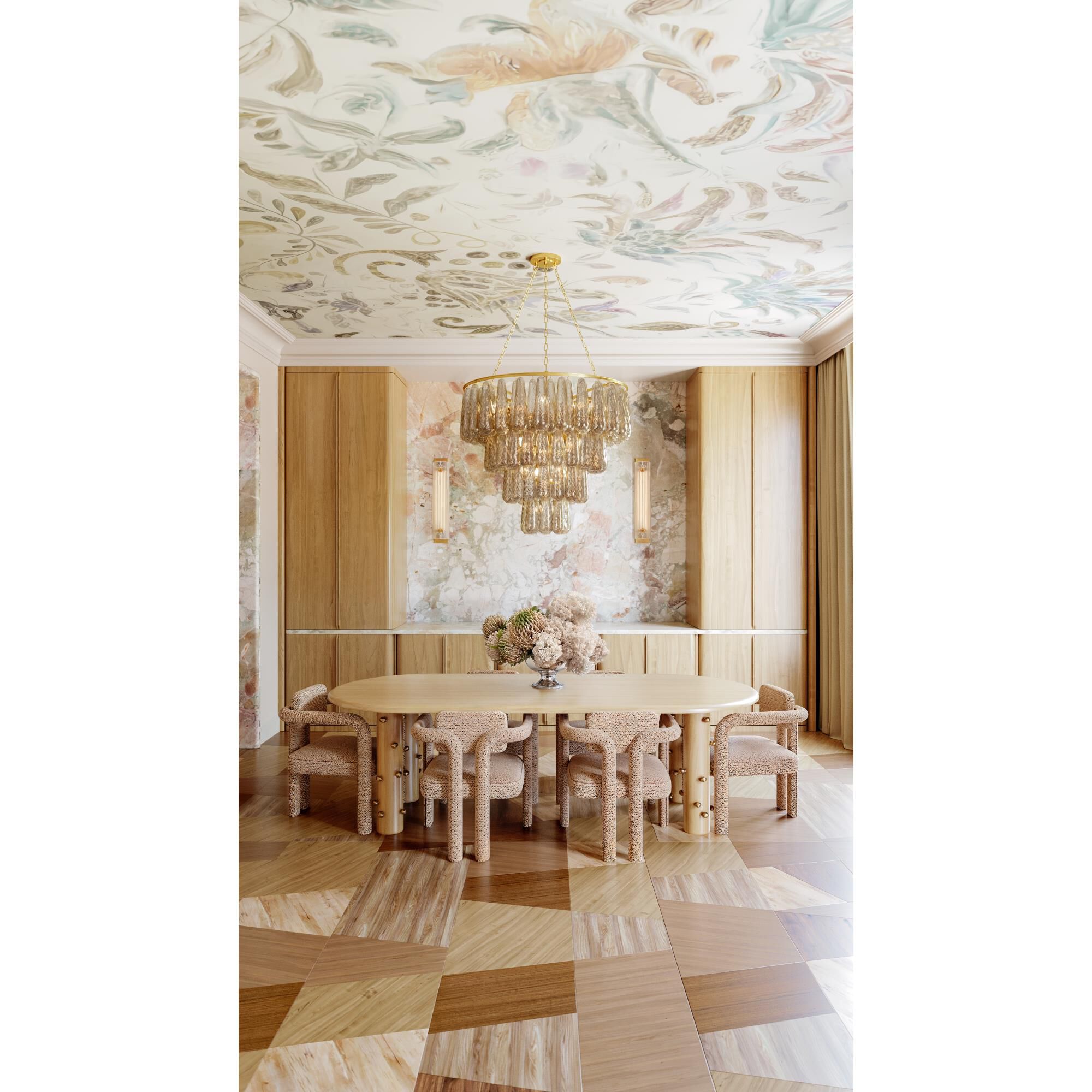 Shown in Vintage Gold Leaf finish and Piastre shade