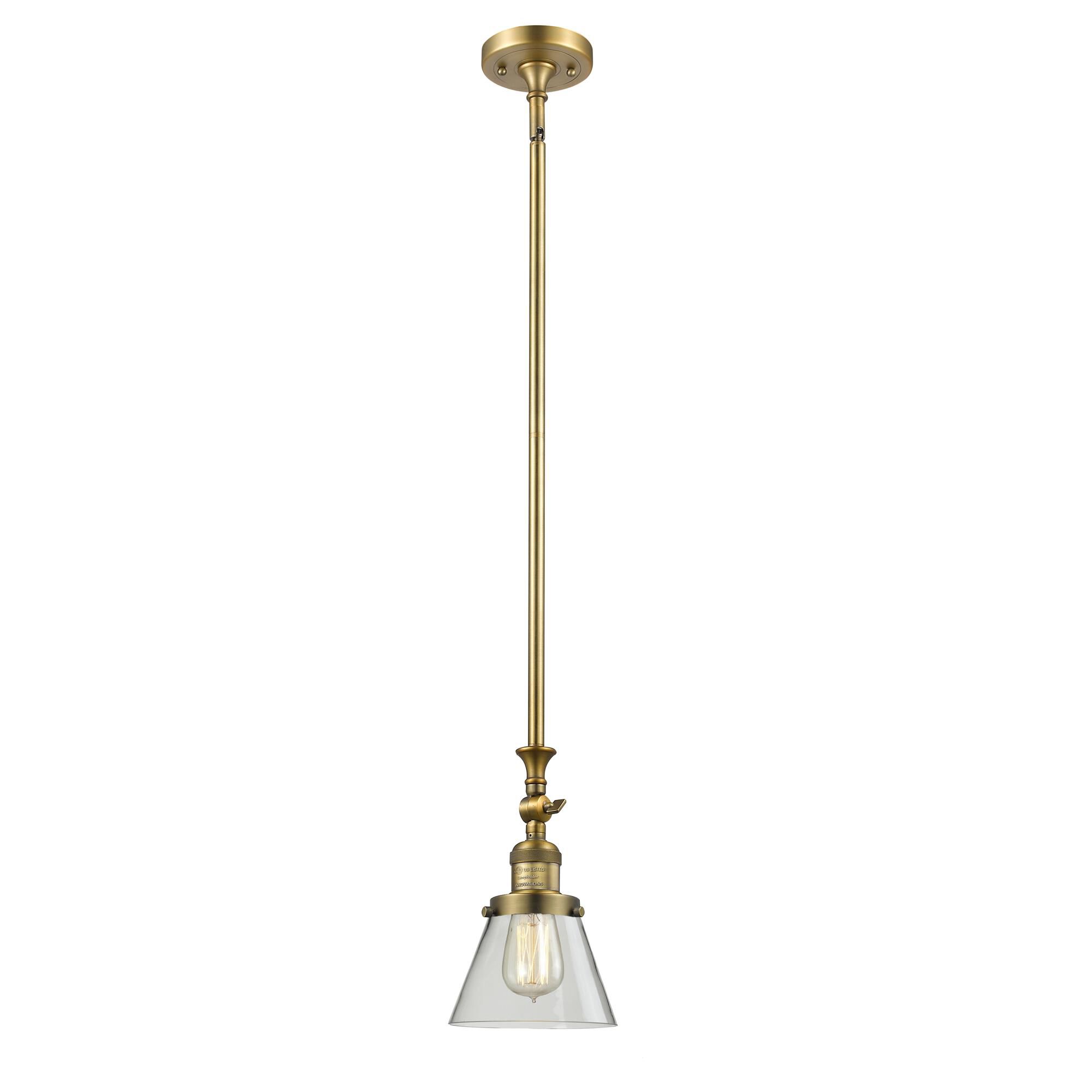 Shown in Brushed Brass finish and Clear glass