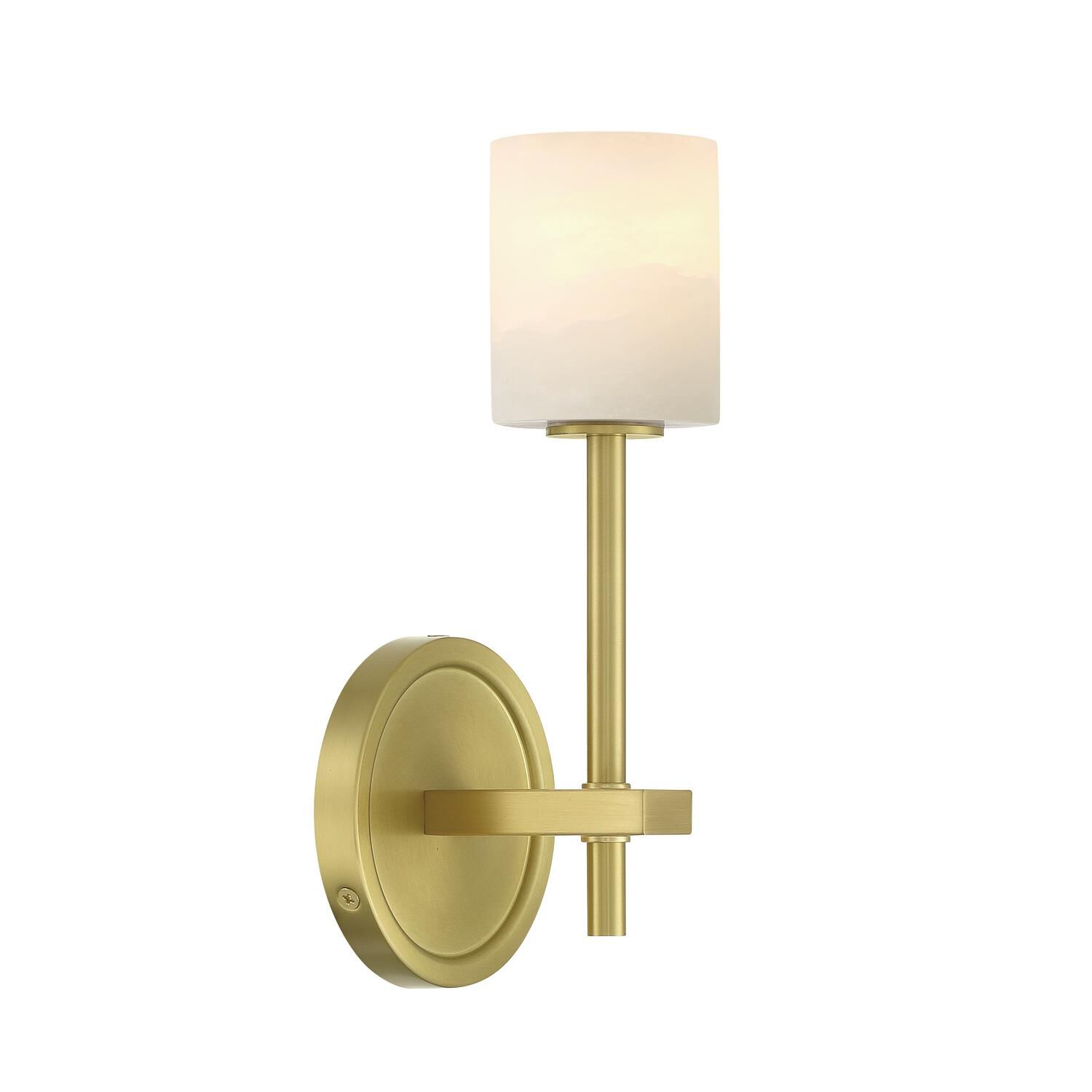 Shown in Soft Brass finish and Alabaster crystal and Stone glass and Stone shade