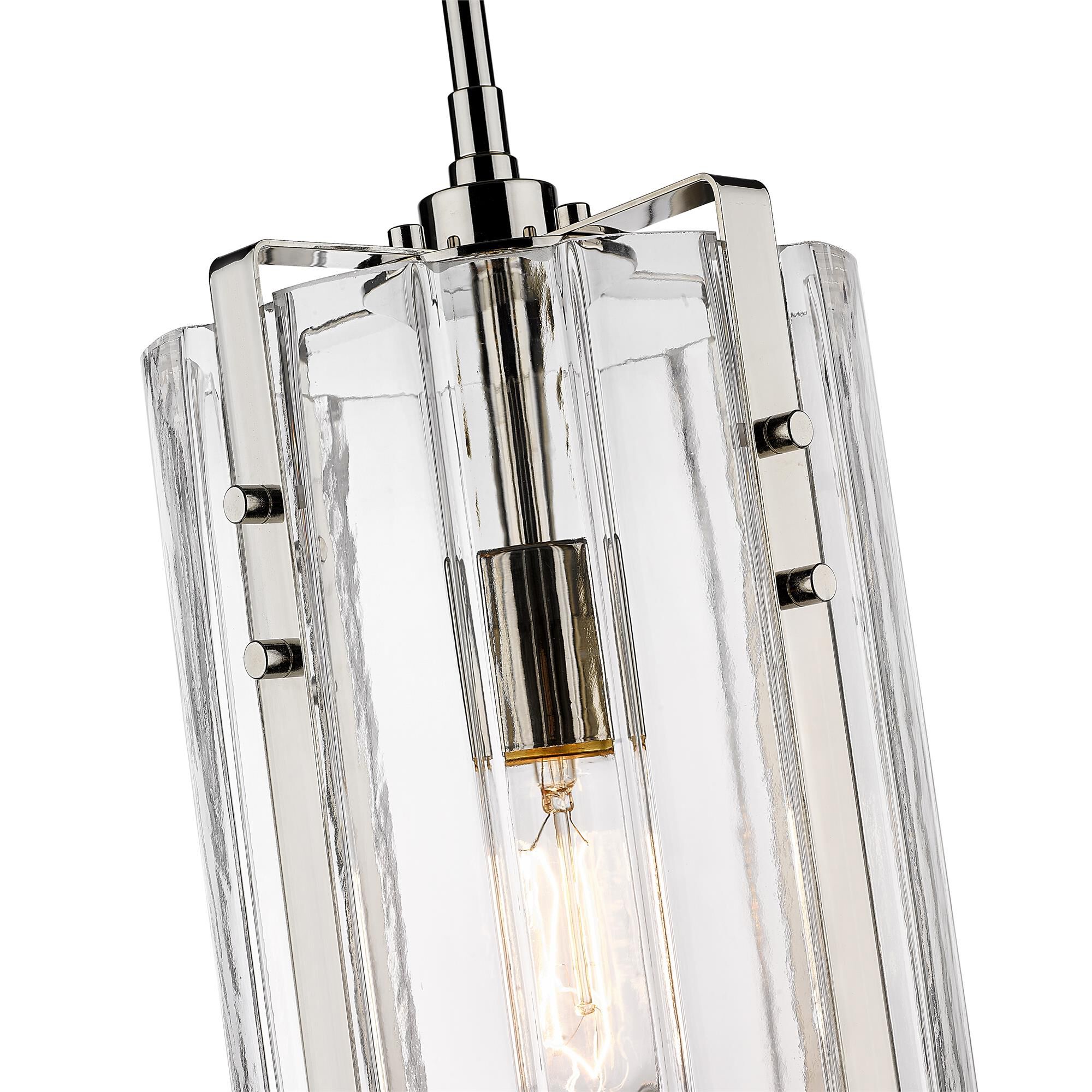 Shown in Polished Nickel finish and Clear glass and Clear shade