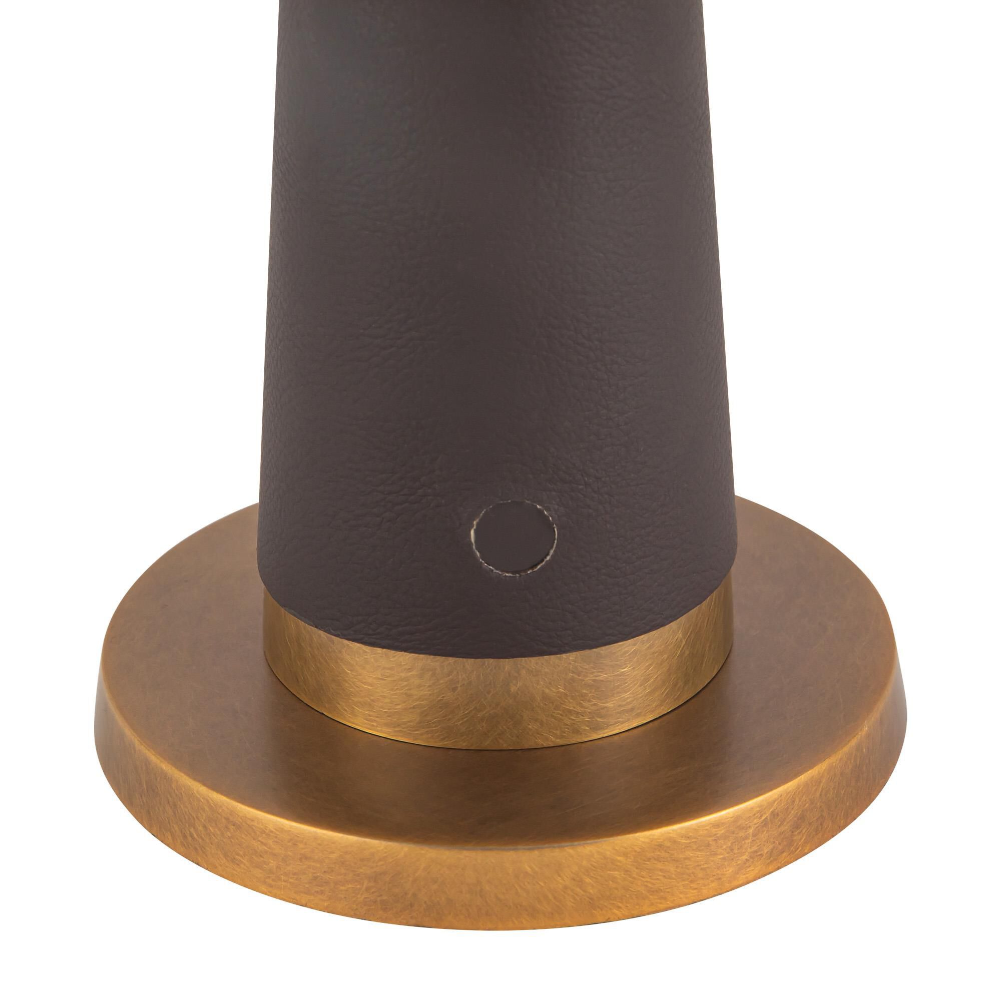 Shown in Espresso Vegan Leather finish and Opal glass
