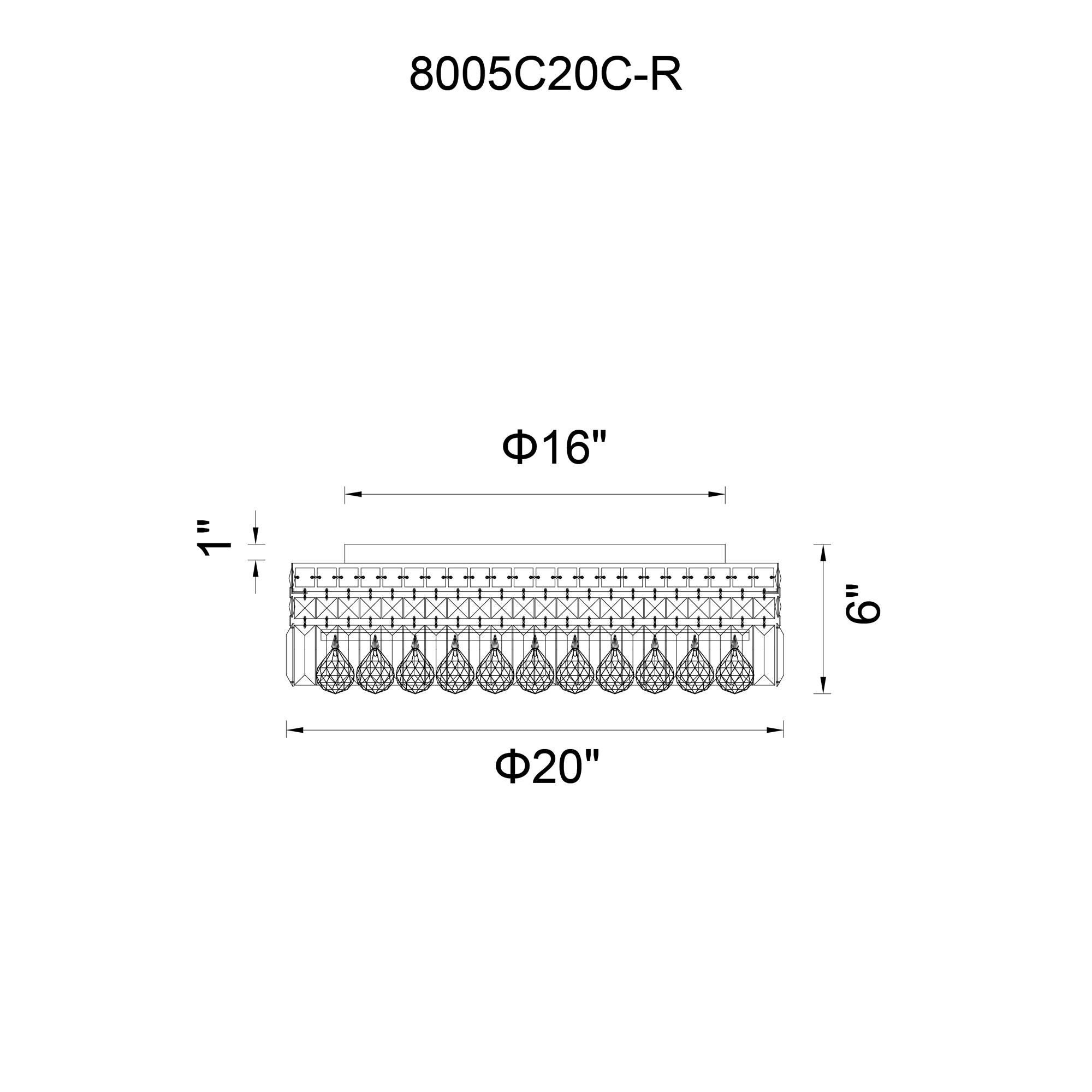 Colosseum 20 Inch 8 Light Flush Mount by CWI Lighting
