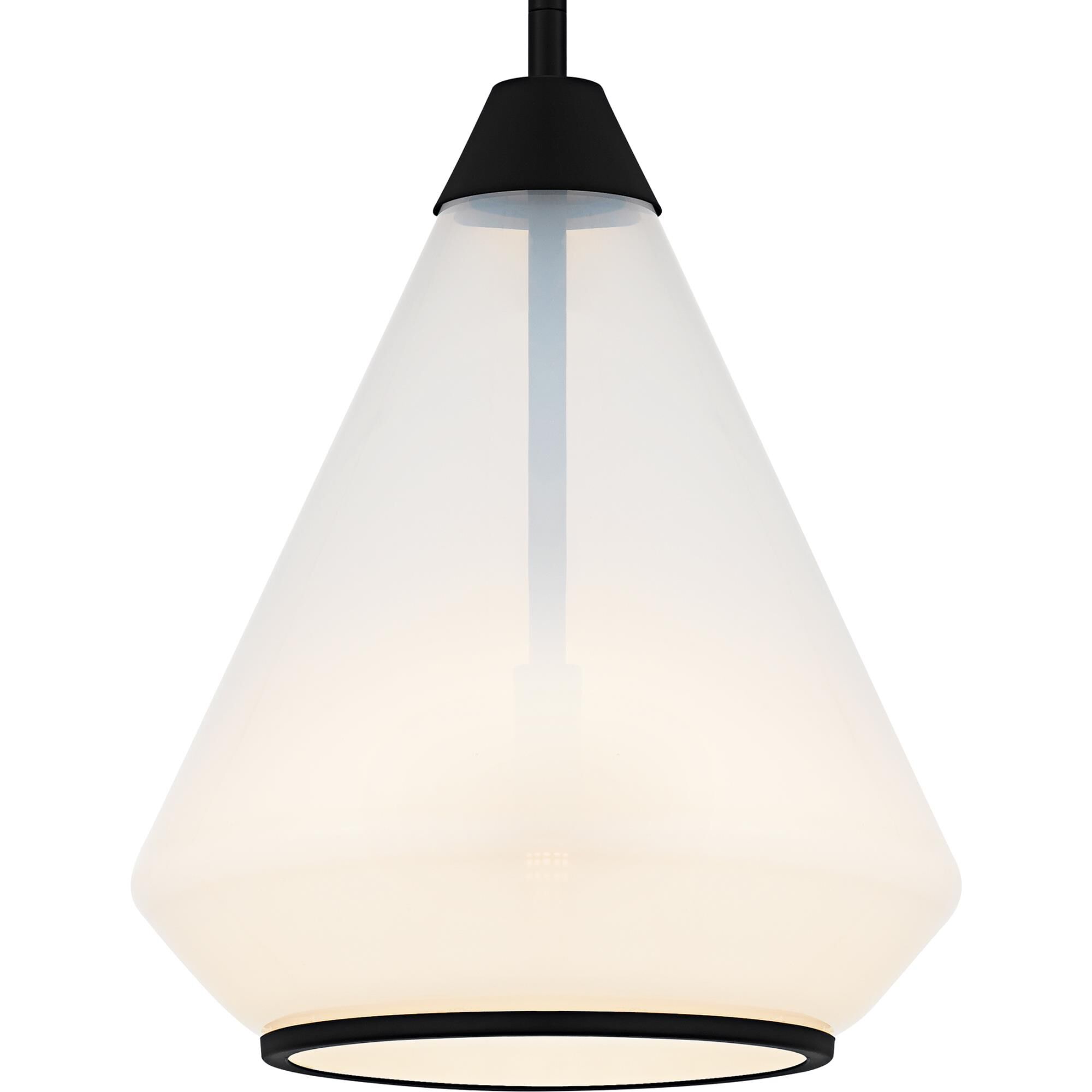 Shown in Matte Black finish and Clear Ombre Glass shade
