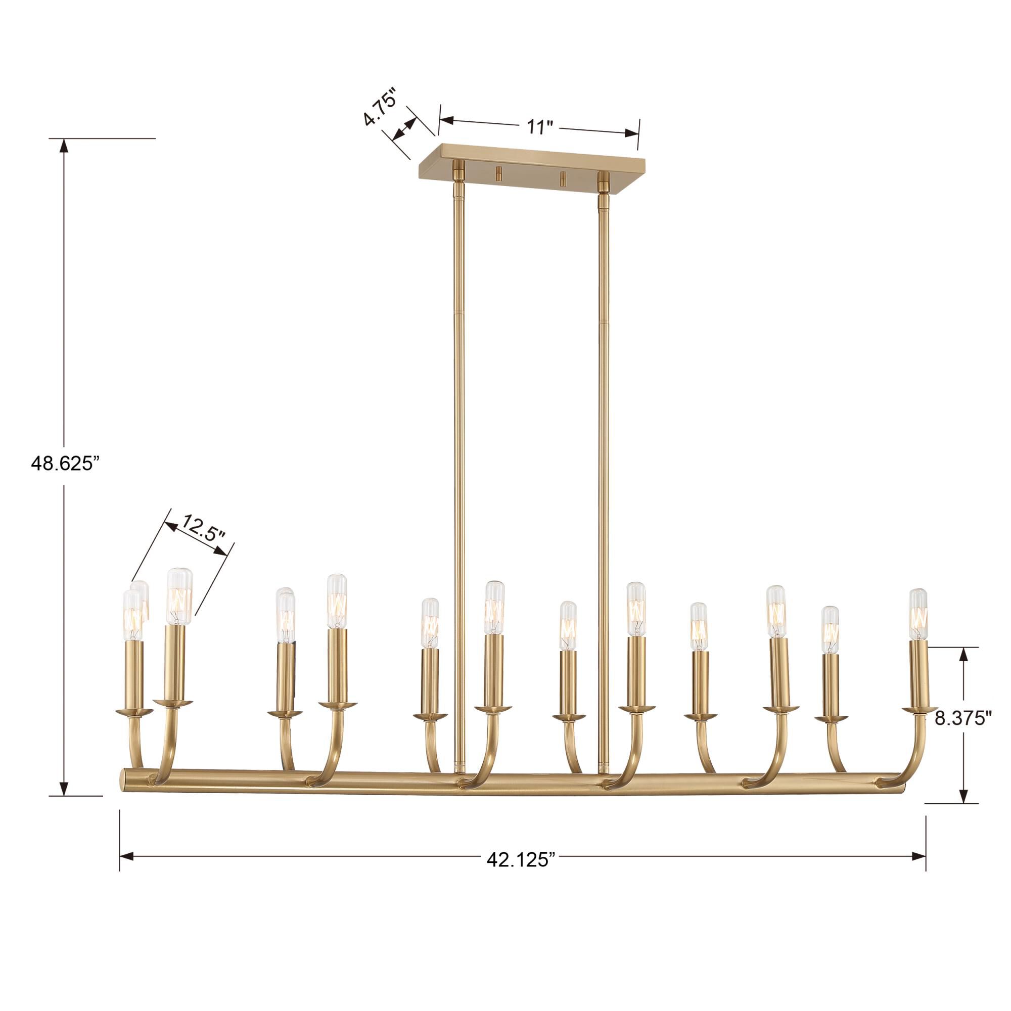 Bailey 42 Inch 12 Light Linear Suspension Light by Crystorama