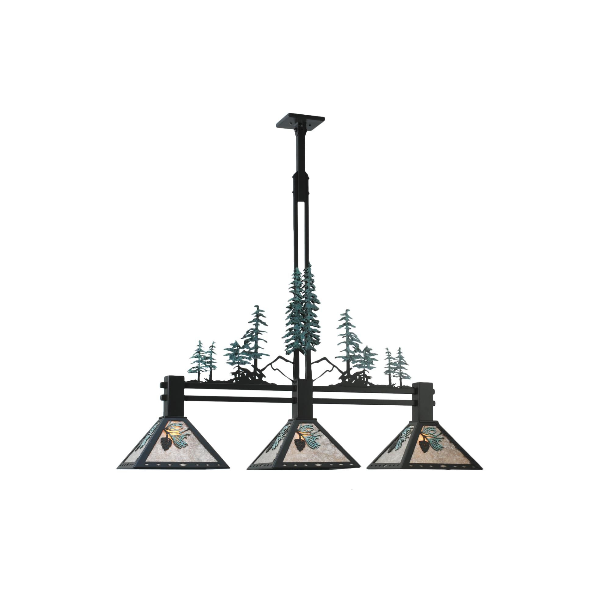 Shown in Black-Green finish and Silver Mica glass