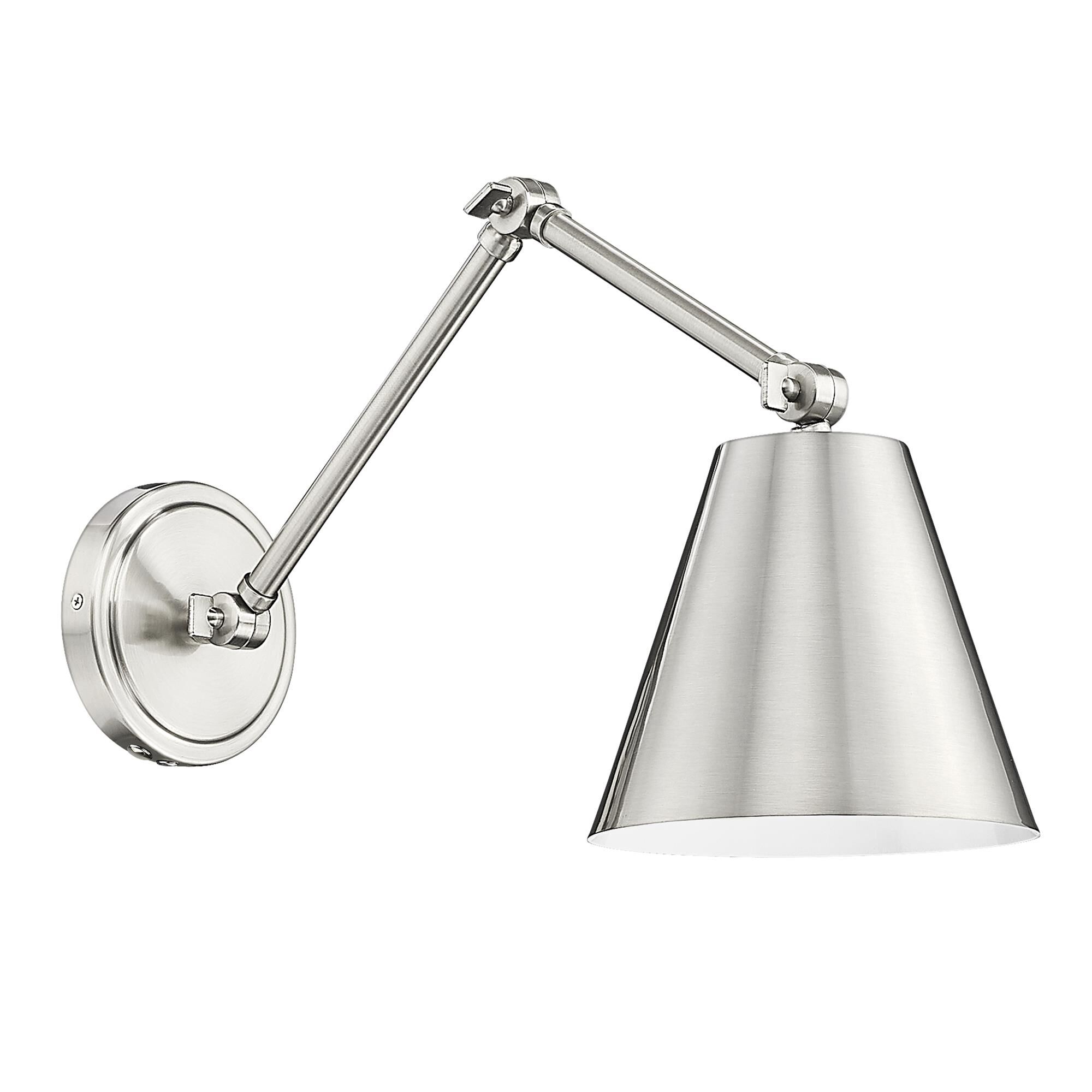 Shown in Brushed Nickel finish and Brushed Nickel shade