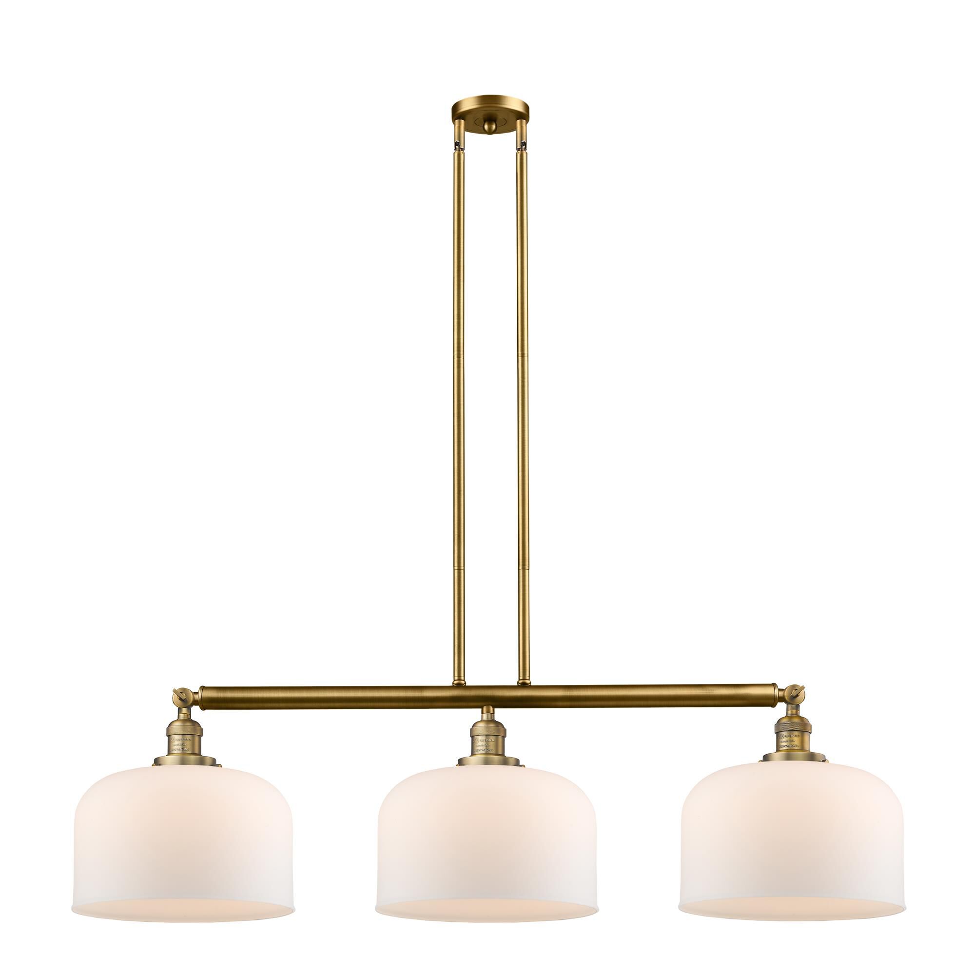 Shown in Brushed Brass finish and Matte White Cased X-Large Bell glass